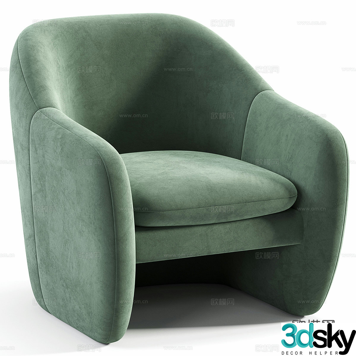 Modern Italian fabric armchair 3d model