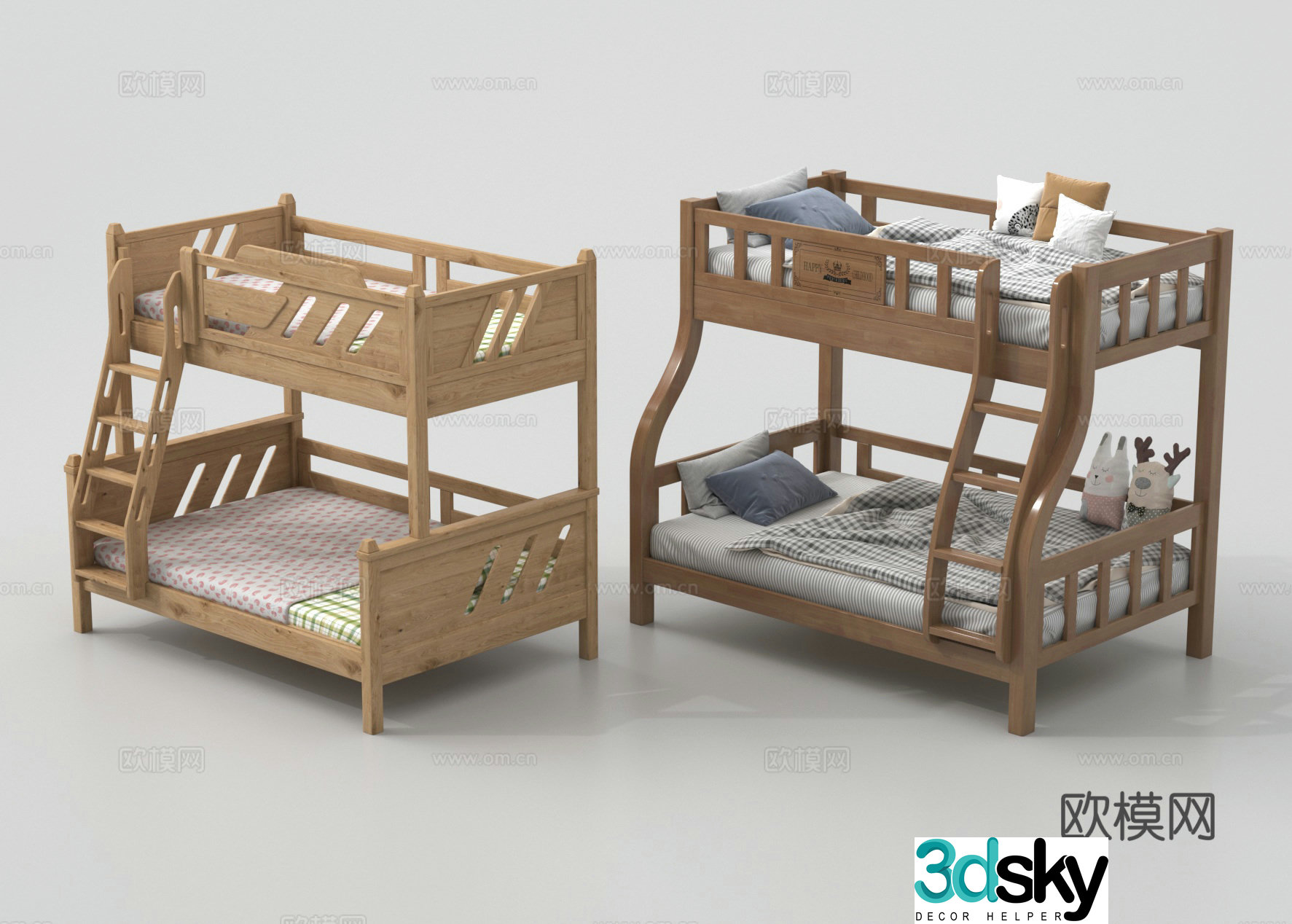 Go up and get off the bed mother and child bed high and low bed children’s bed 3D model