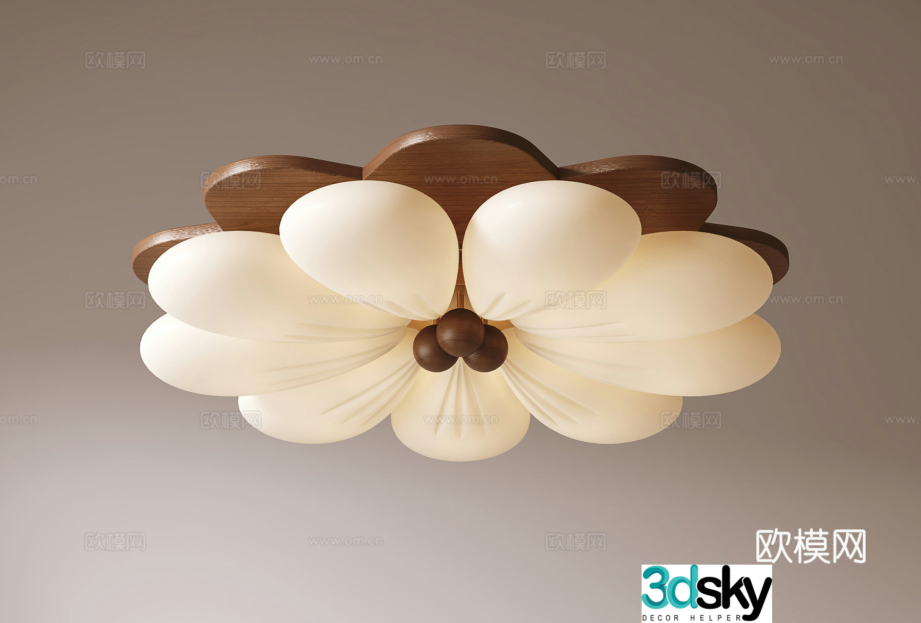 Middle-aged ceiling light 3D model