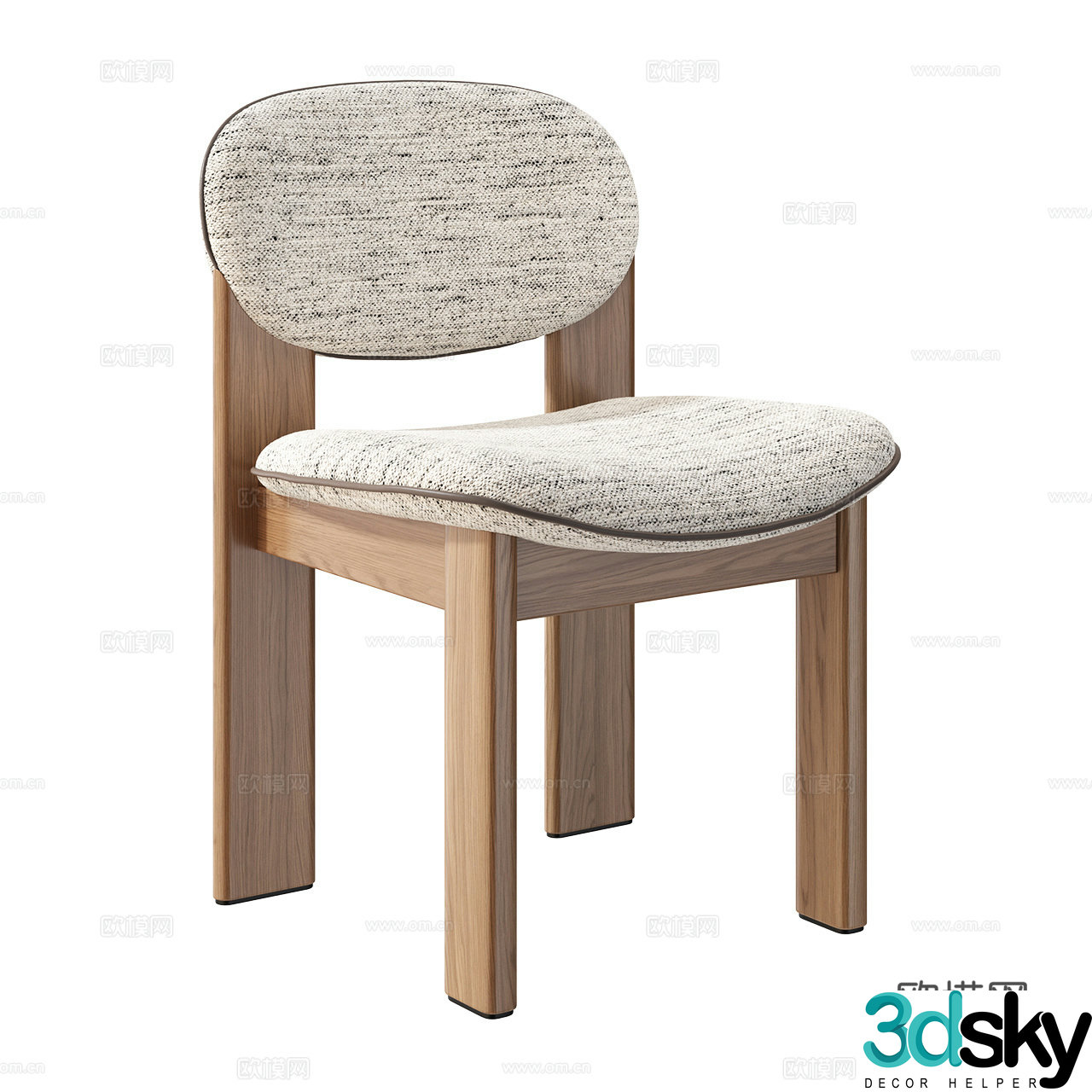 Noom Nordic single chair dining chair cloth chair tea chair extremely simple chair 3d model