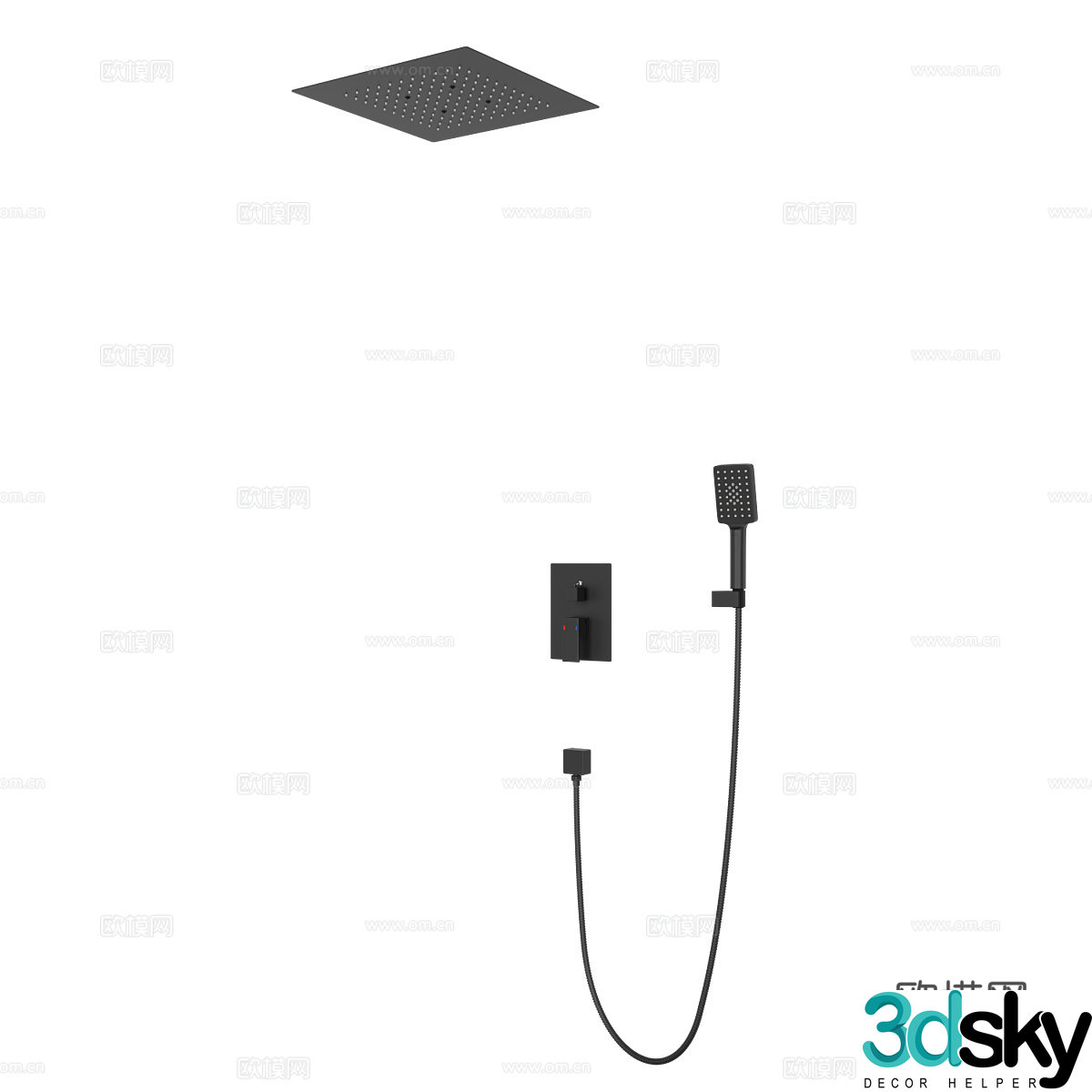 Modern simple shower ornaments shower bathroom shower 3d model