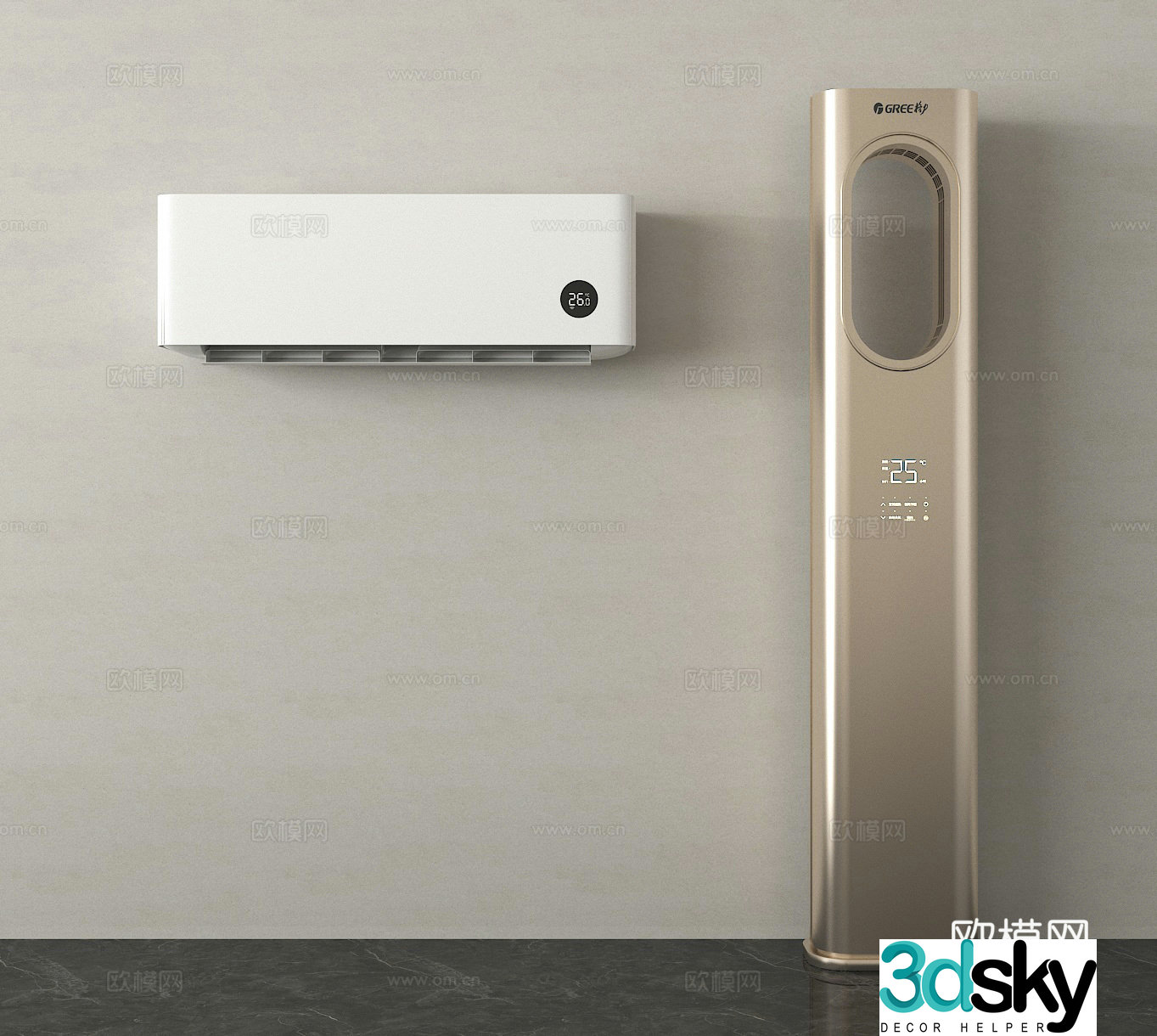 Vertical air conditioner Hanging air conditioner 3D model