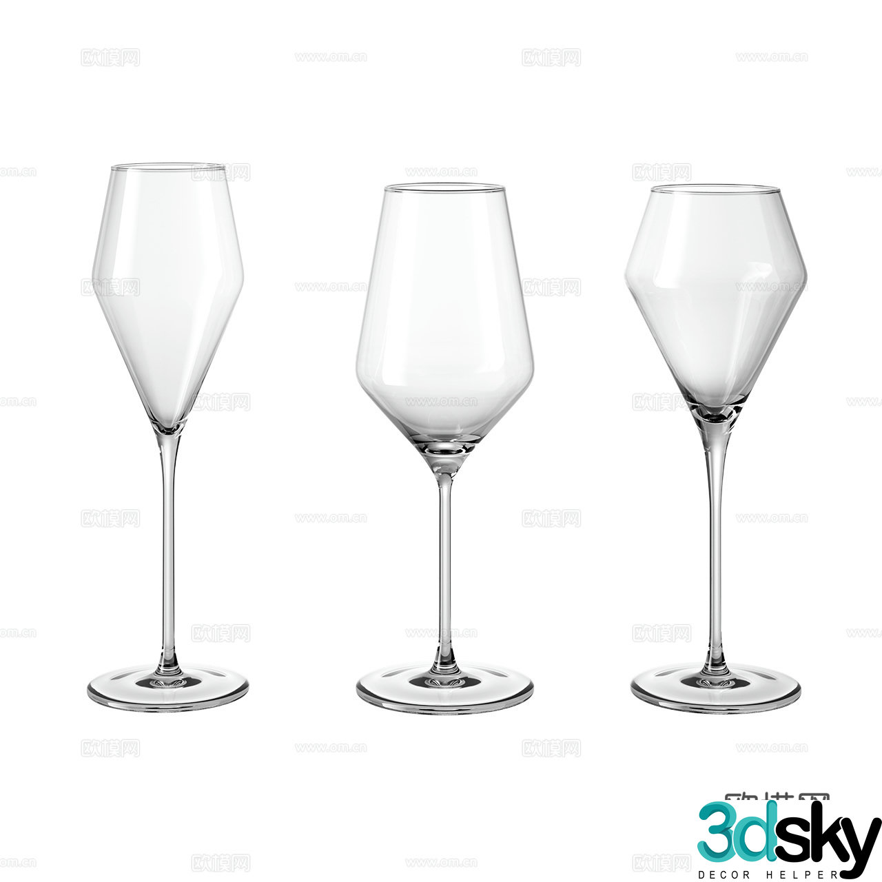 Zalto wine glass wine glass water glass glass dining table decoration kitchen decoration 3d model