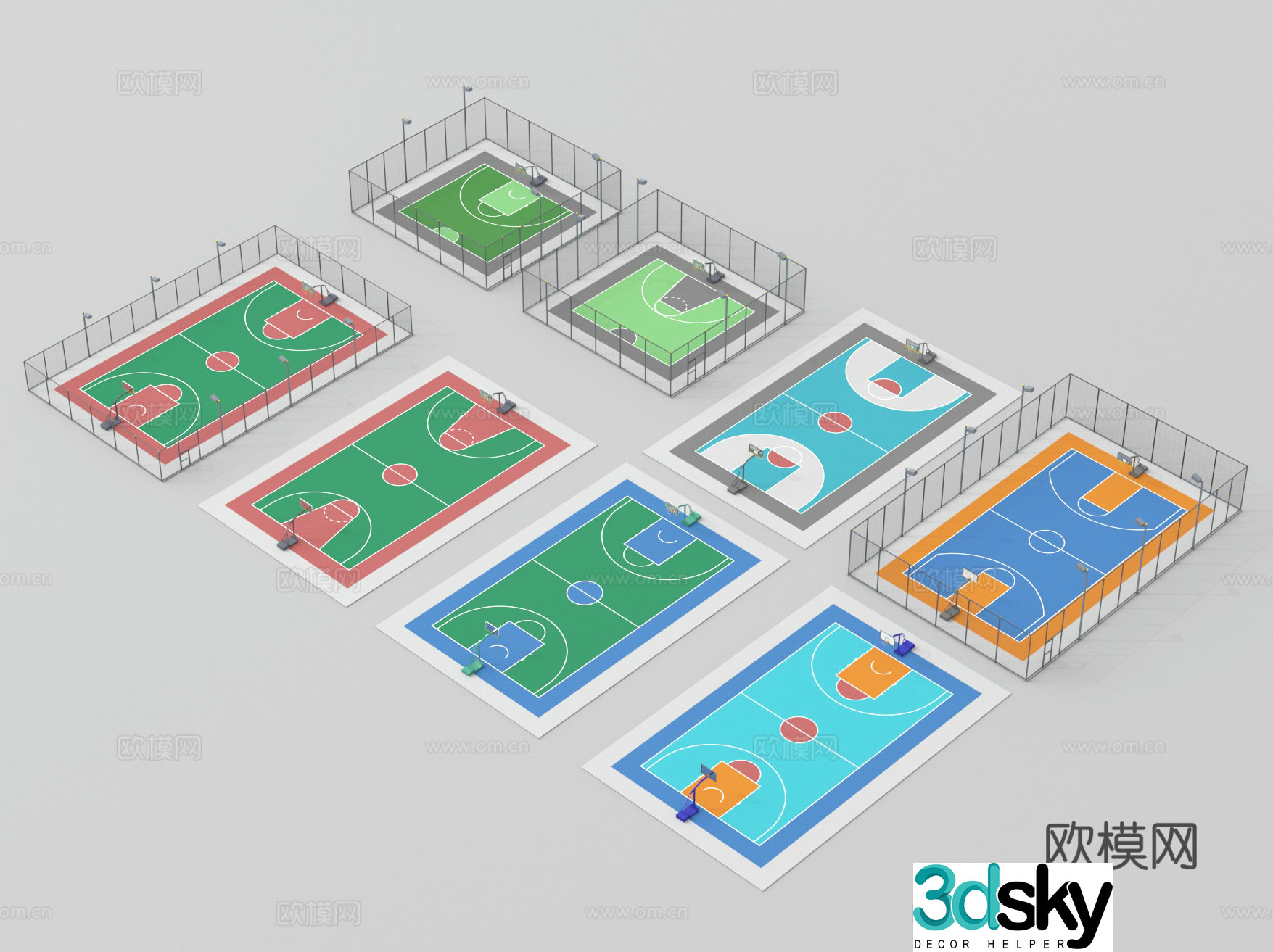 Basketball court 3d model