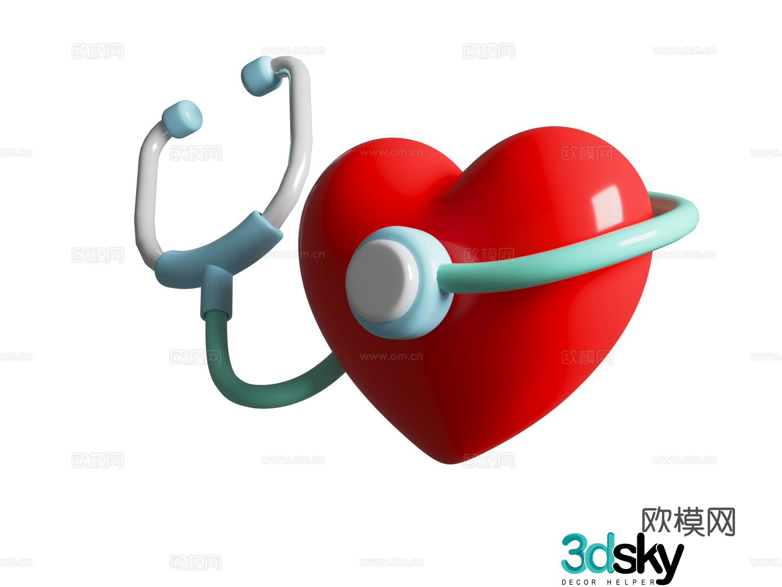 3D Cartoon Stethoscope Medical Supplies Medical Equipment 3D Model
