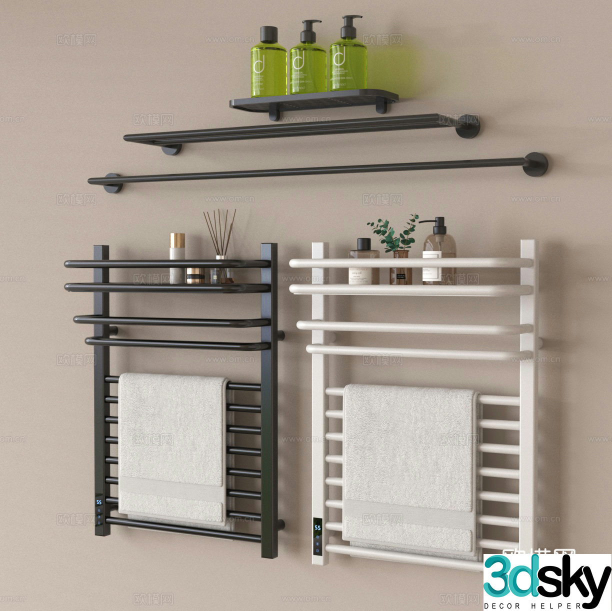 Towel rack Towel Bathroom storage rack 3d model