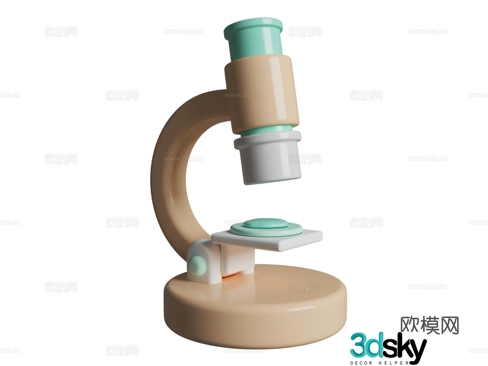 3D cartoon microscope Microscope medical supplies medical equipment 3d model