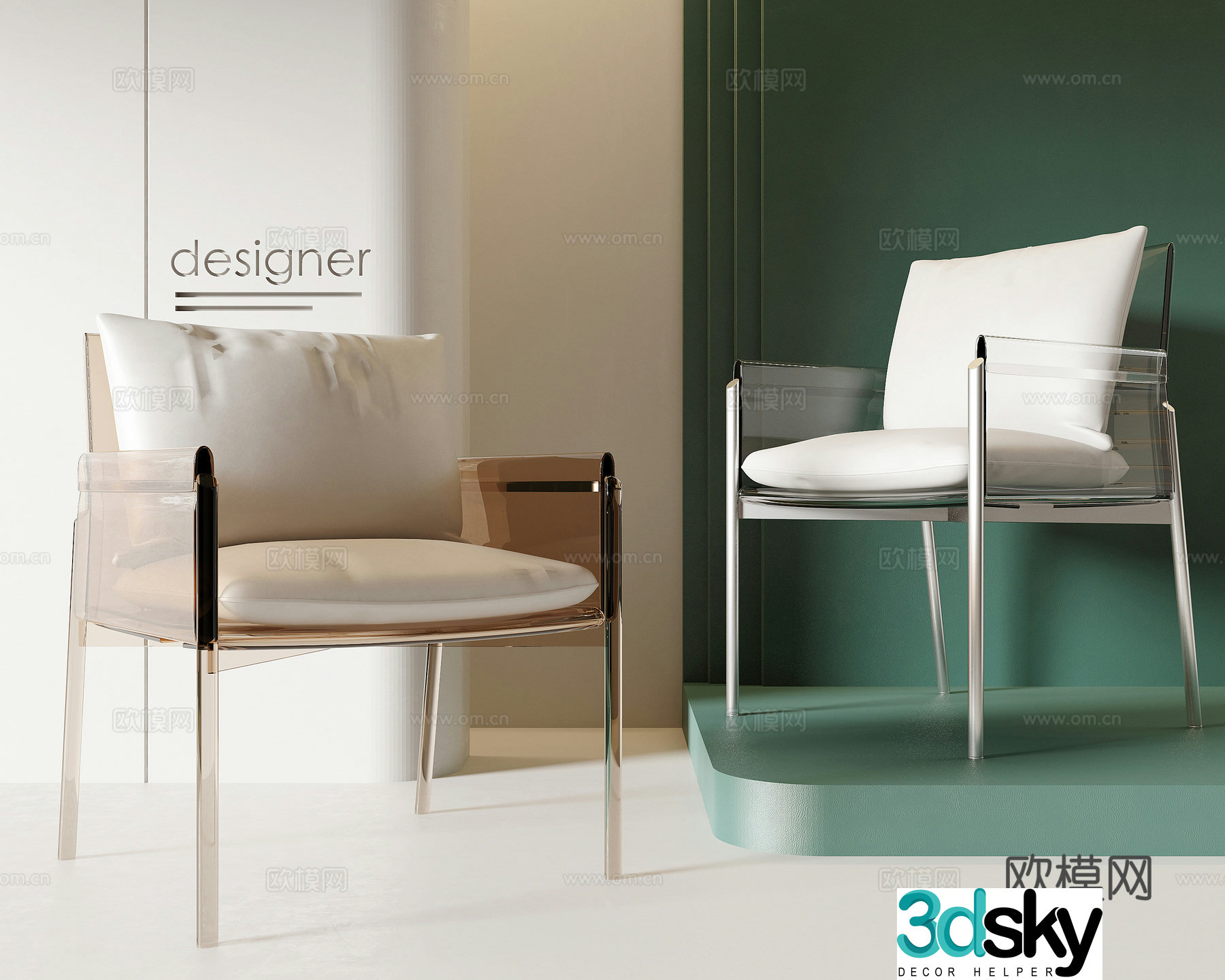 Minotti modern single chair 3d model
