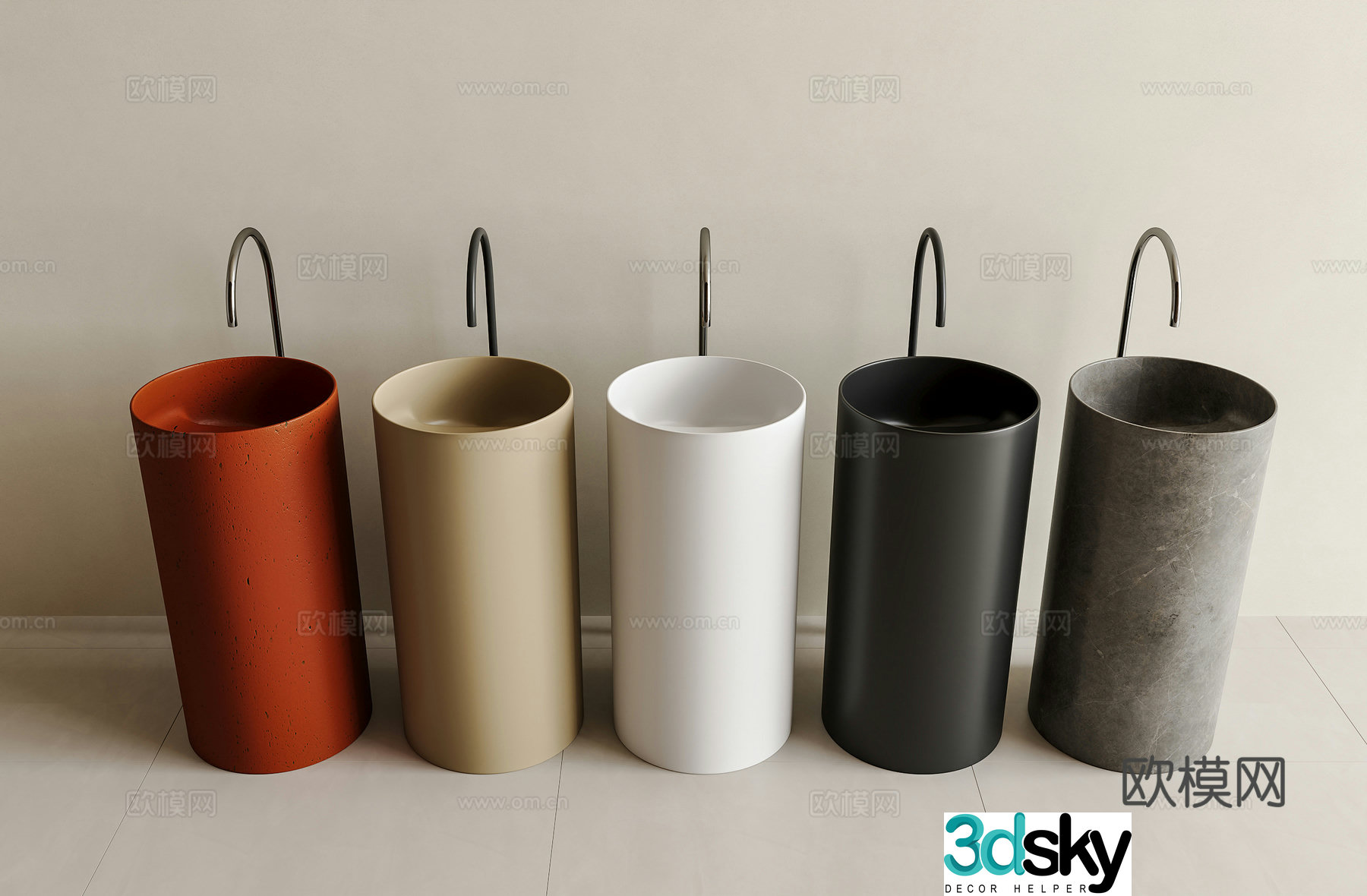 Washing table outdoor sink vertical washbasin vertical washbasin vertical washbasin column basin 3D model