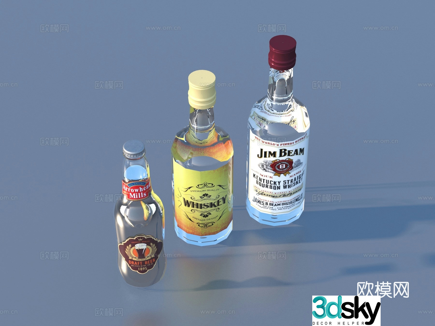 Wine white wine wine bottle famous wine wine 3d model