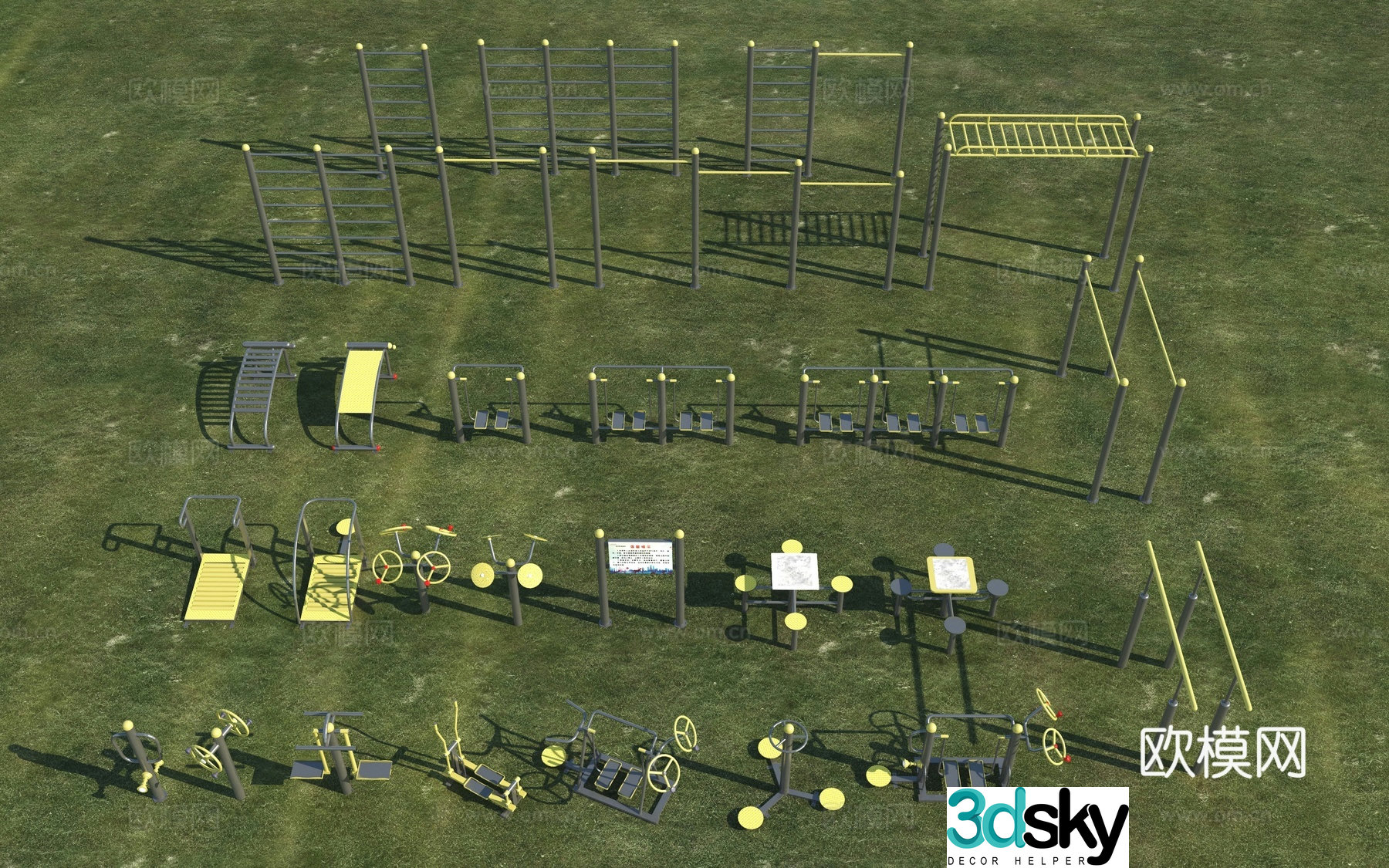 Fitness equipment_Outdoor fitness equipment_Fitness equipment_Sports equipment_Sports fitness equipment_Public 3D model