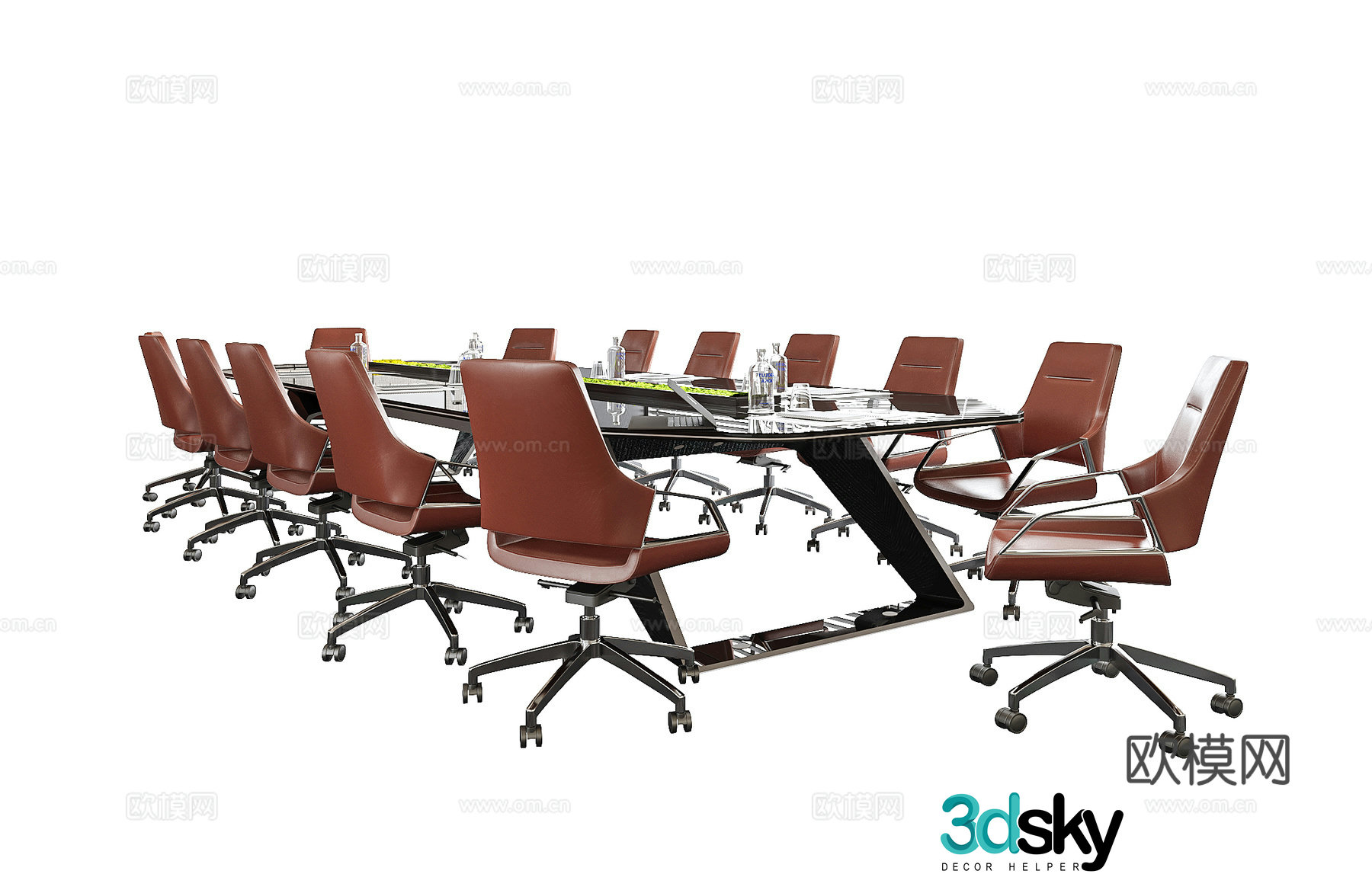 Modern conference table and chair Office chair Conference table 3d model