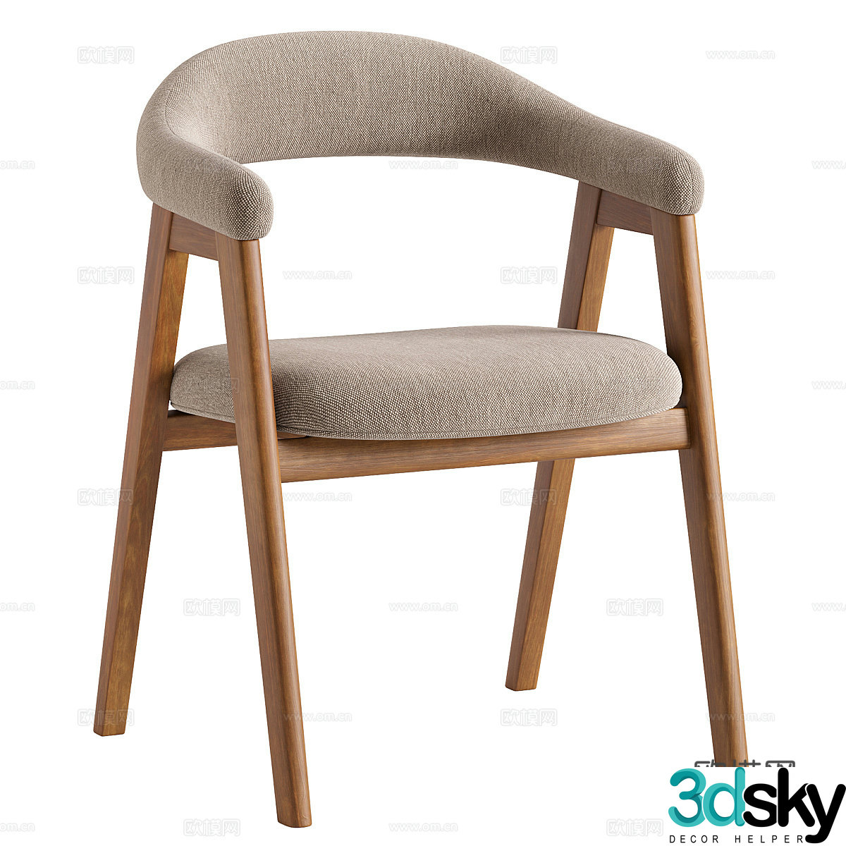 New Chinese Nik dining chair 3d model