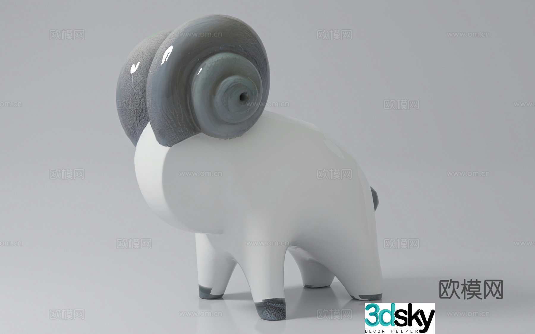 Sheep Disc Animal Sculpture Art Landscape Creative Abstract Carving Stone Carving Artwork 3d Model