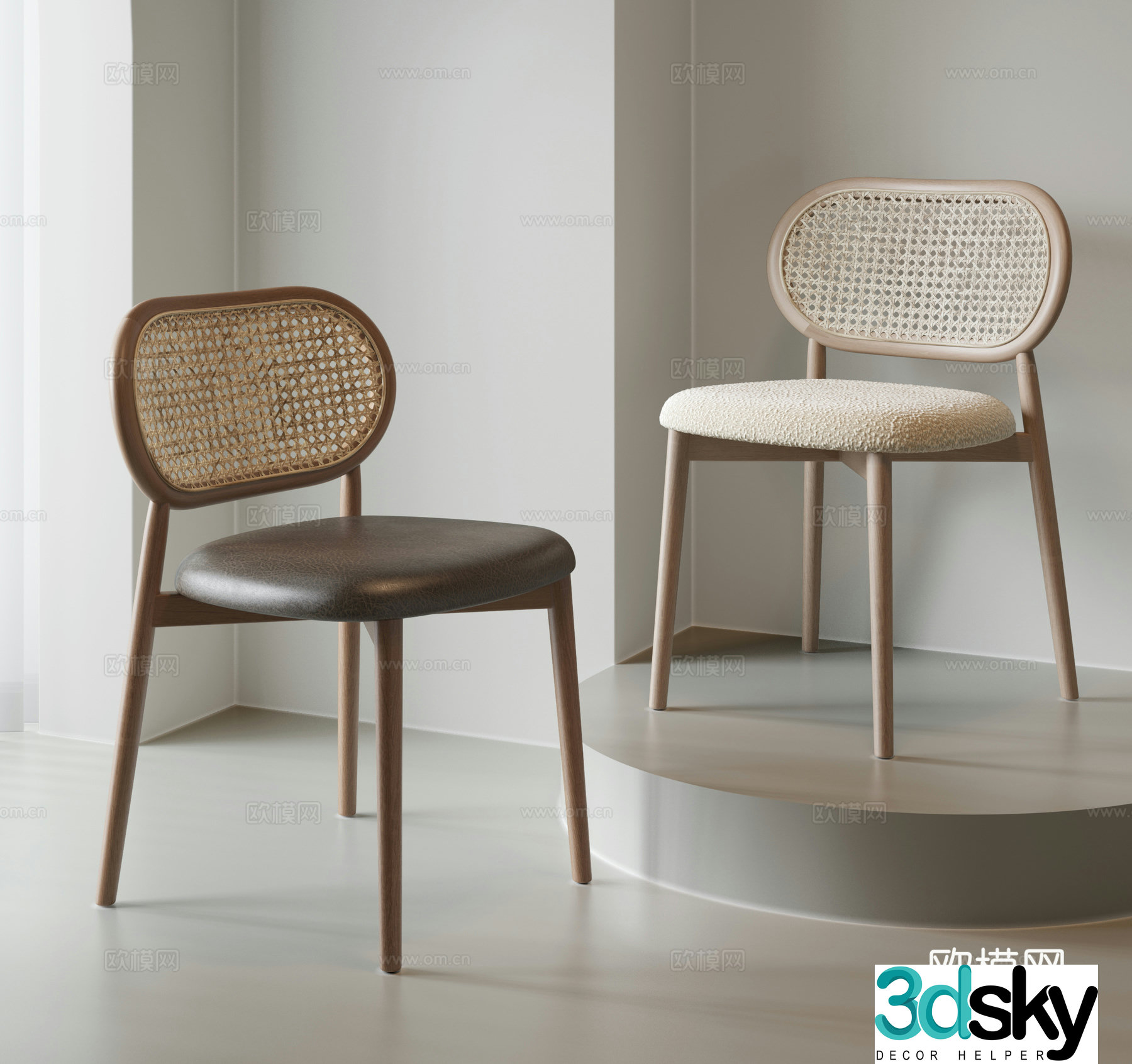 French medieval style single chair dining chair book chair dressing table chair woven chair 3d model