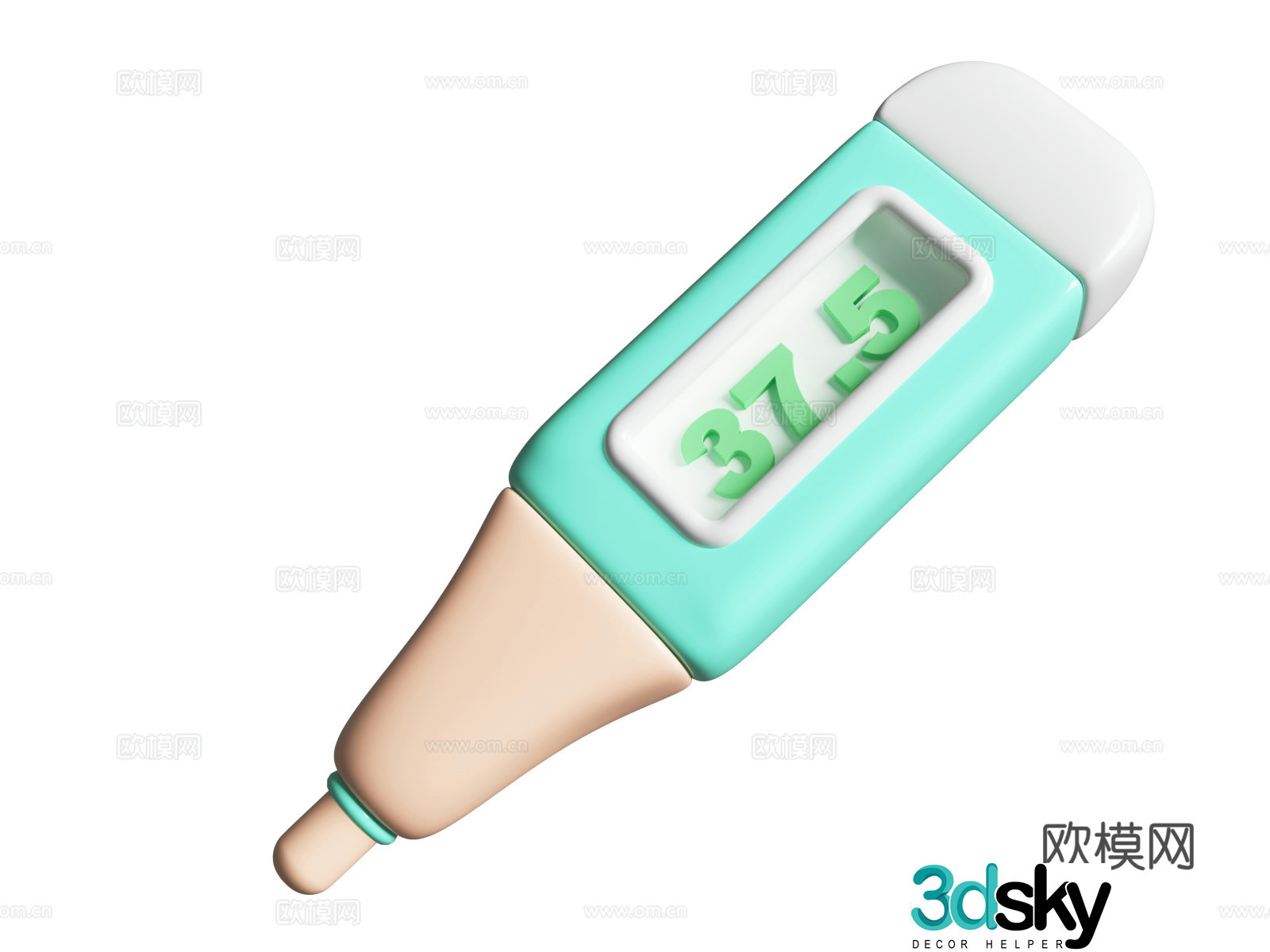 3D cartoon thermometer Thermometer medical supplies medical equipment 3d model