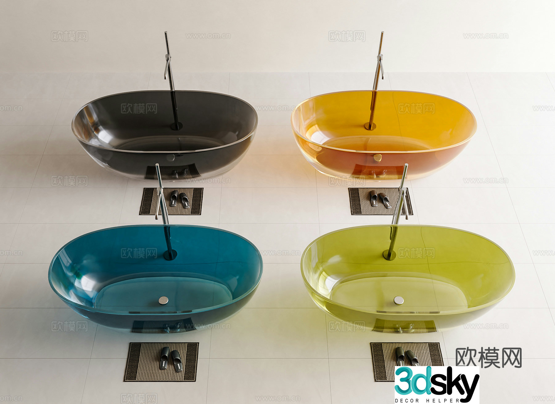 Bathtub Transparent Bathtub Acrylic Transparent Bathtub Transparent Glass Bathtub Integrated Bathtub 3D Model