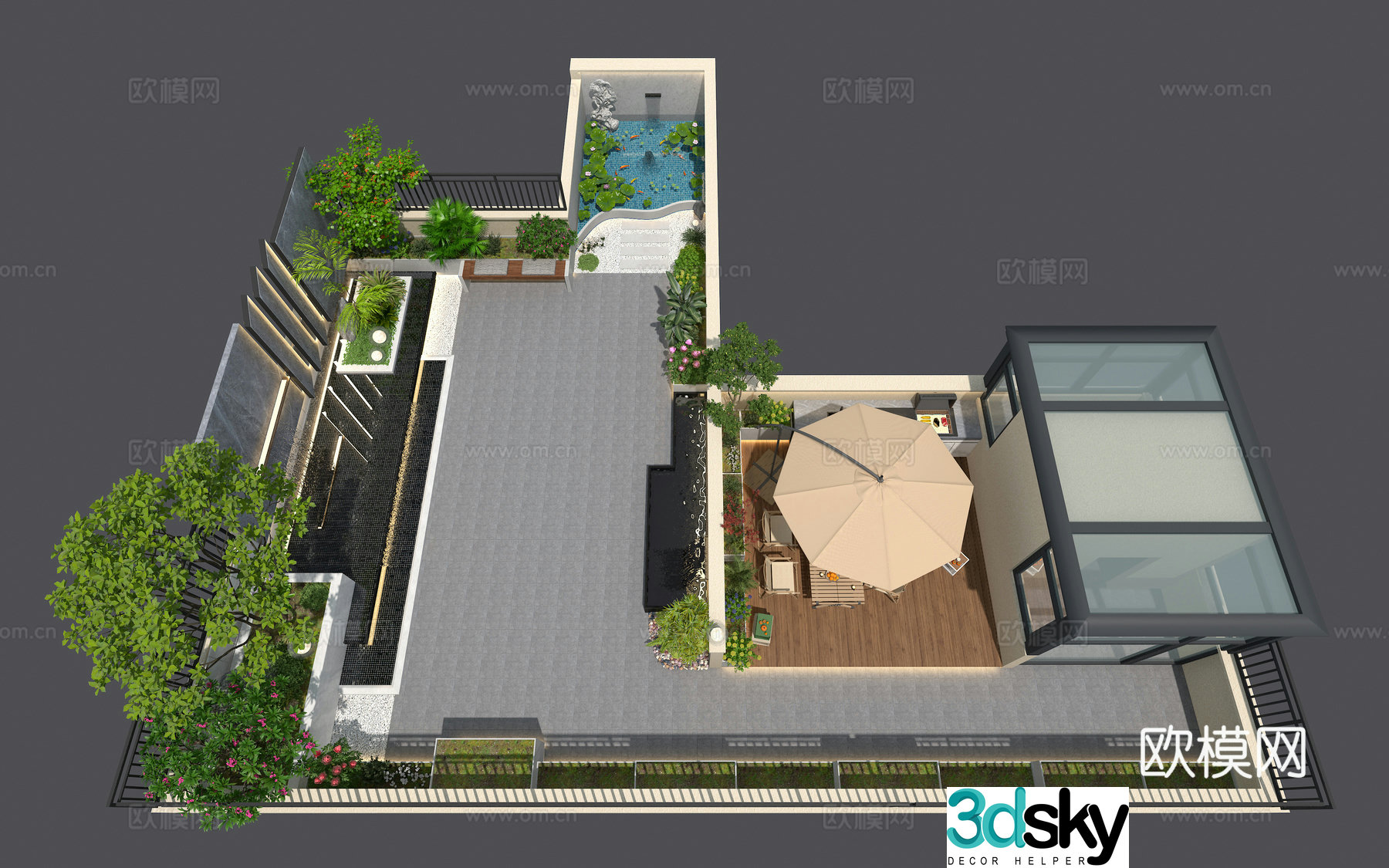 Roof garden 3d model