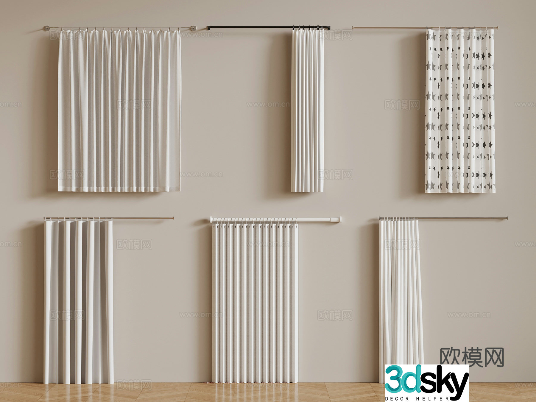 Shower curtain Modern shower curtain 3d model