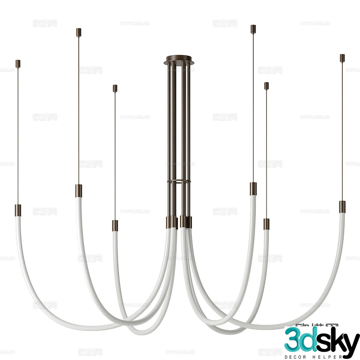 Modern Italian minimalist art chandeliers 3d model