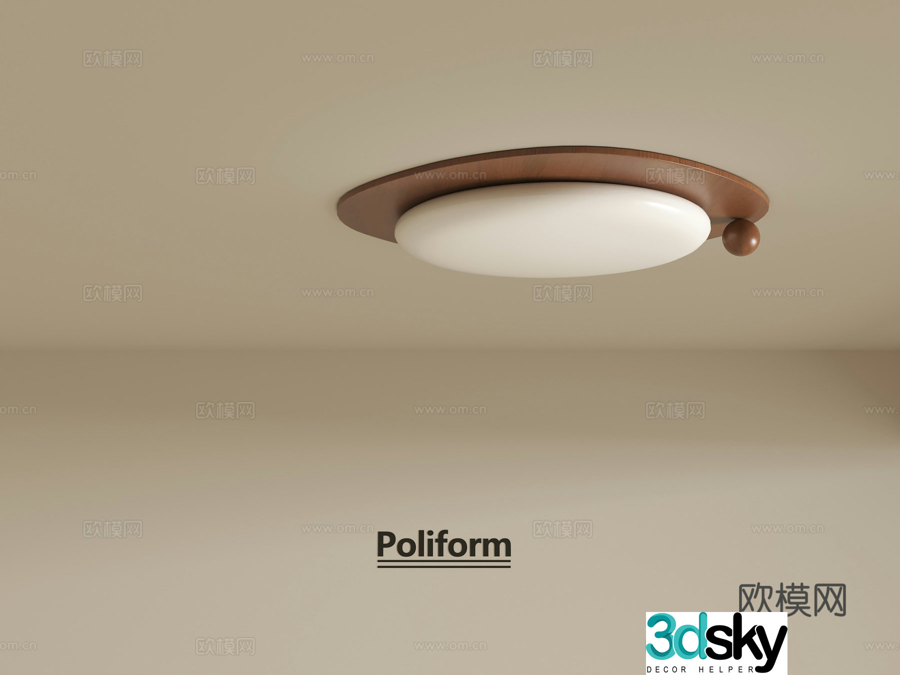 Modern medieval ceiling light 3d model