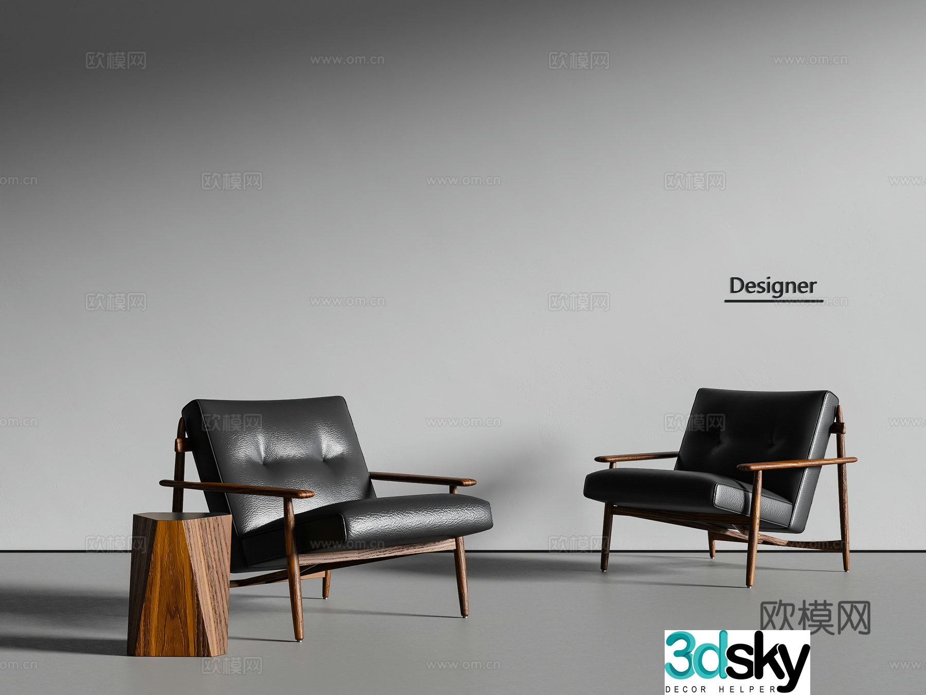 Medium style leisure chair sofa chair 3d model