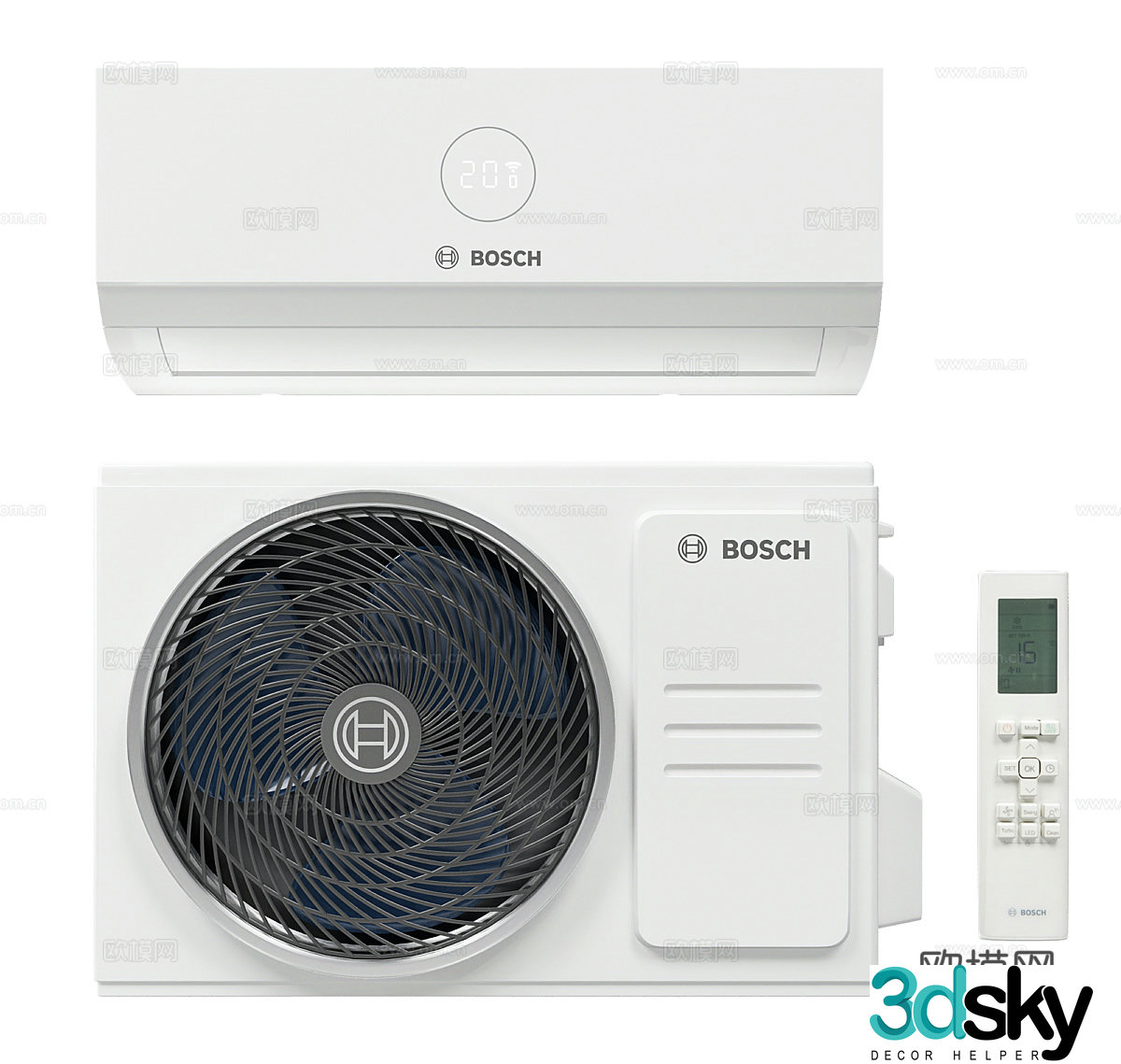 Bosch air conditioner external unit wall-mounted air conditioner 3D model