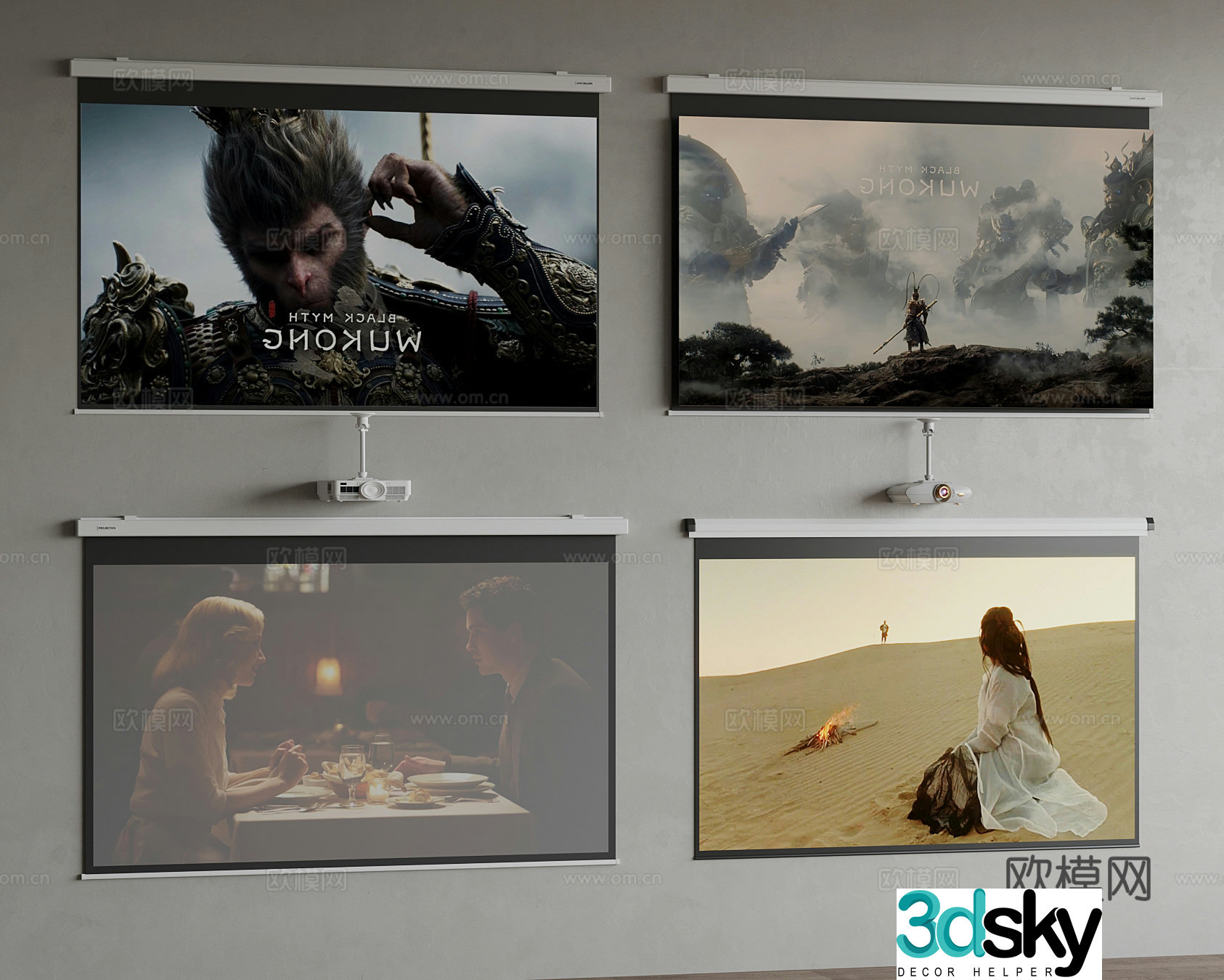 Projection Modern Projector TV 3D Model