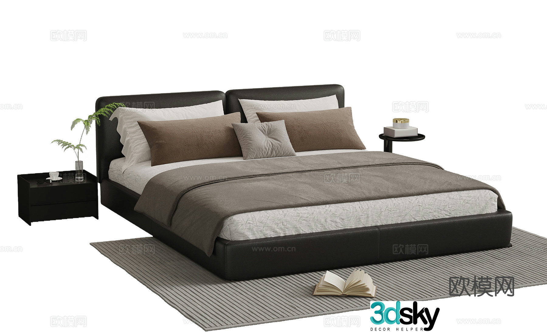 Bed Modern Italian Double Bed 3D Model