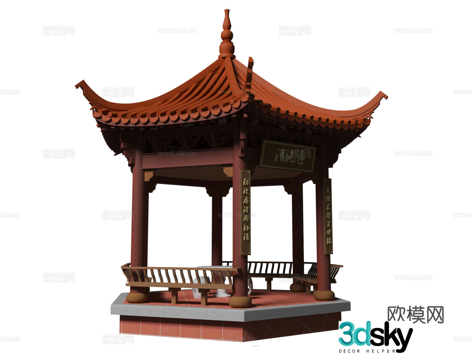 Chinese style pavilion pavilion landscape pavilion rest pavilion Chinese style architecture 3D model