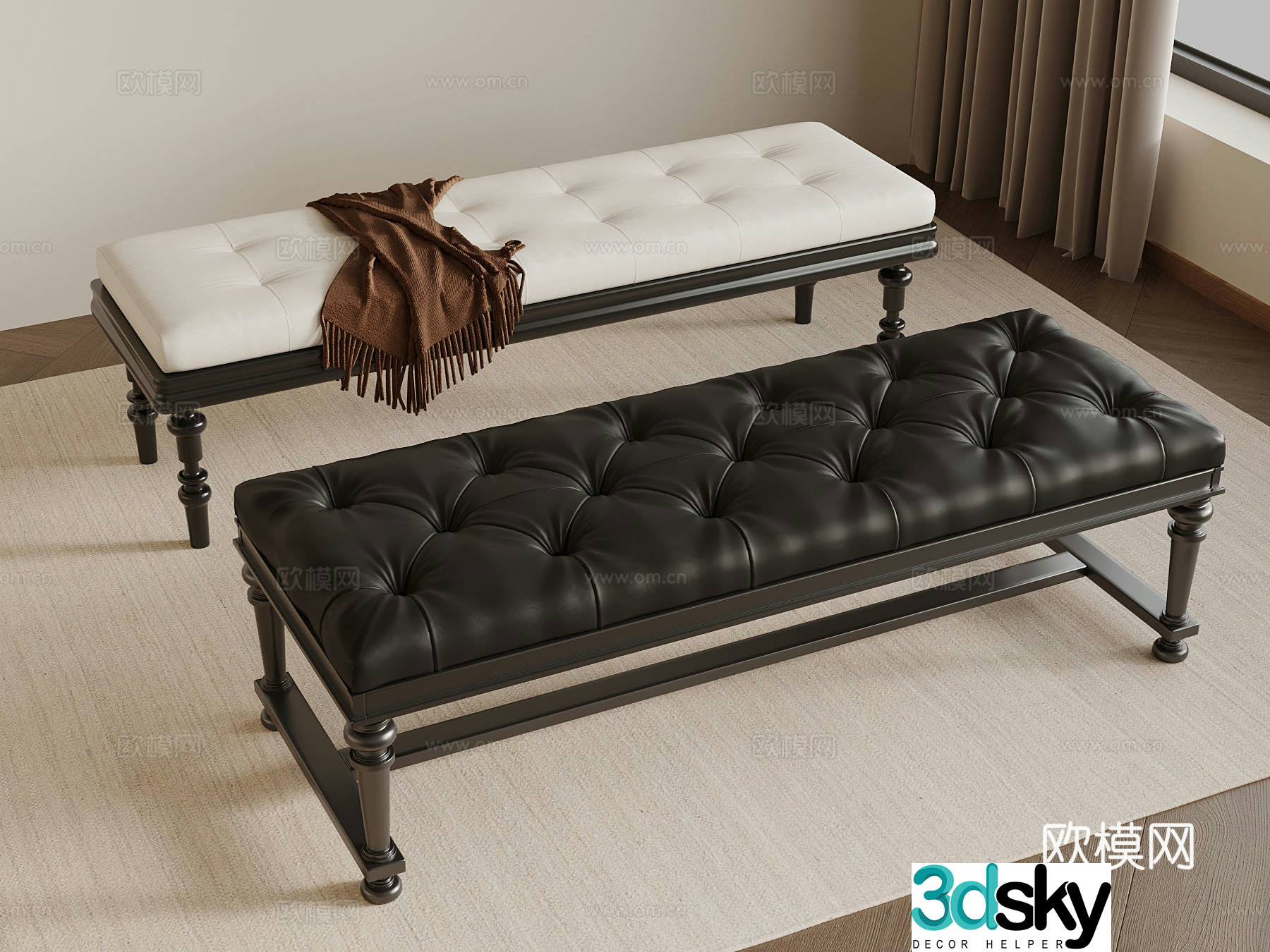 Shoe change stool French shoe change stool bench 3d model