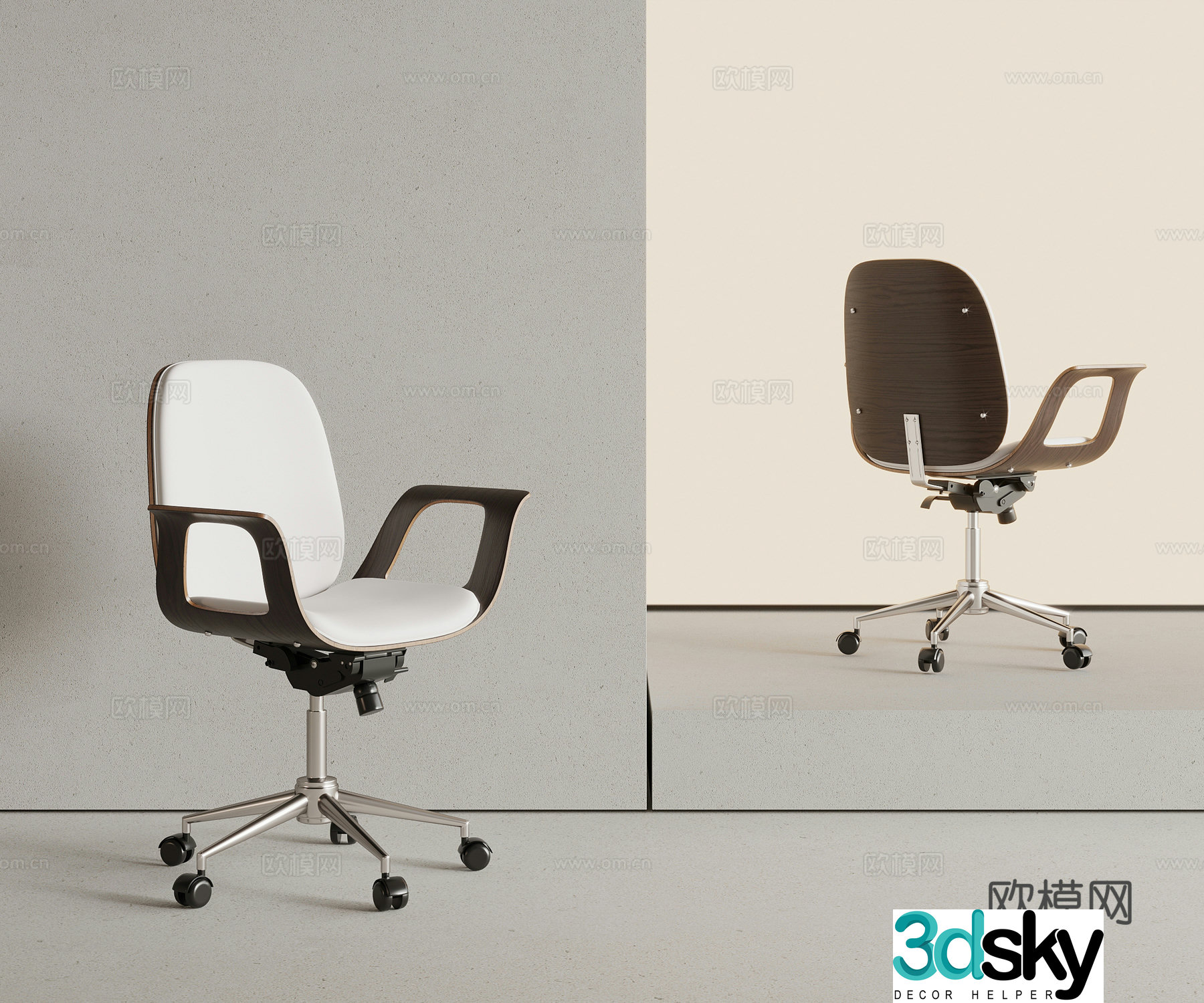 Writing chair Modern simple chair Swivel chair Writing chair Office chair 3d model
