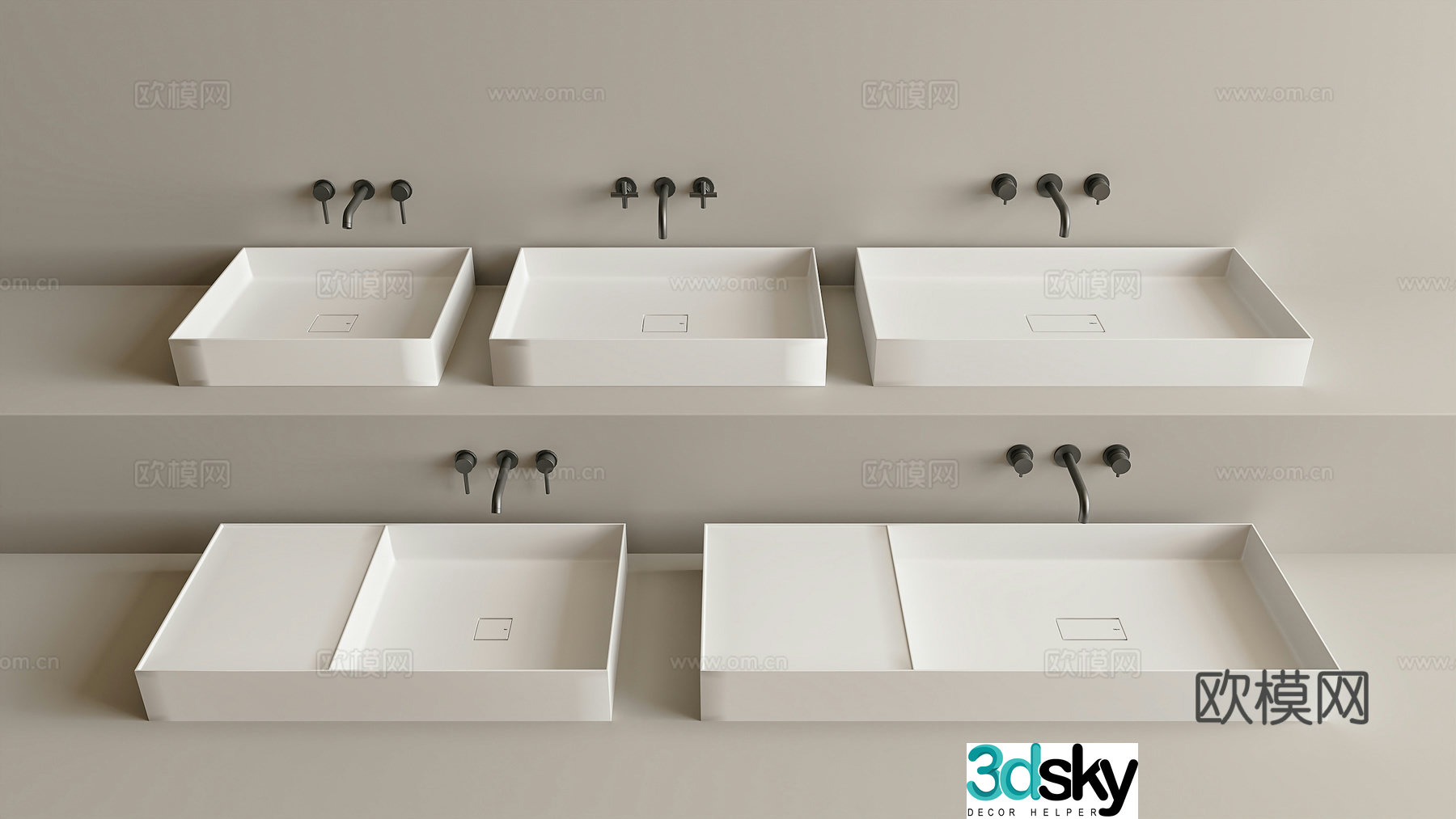 Washbasin bathroom sink wash basin wash basin counter basin 3D model