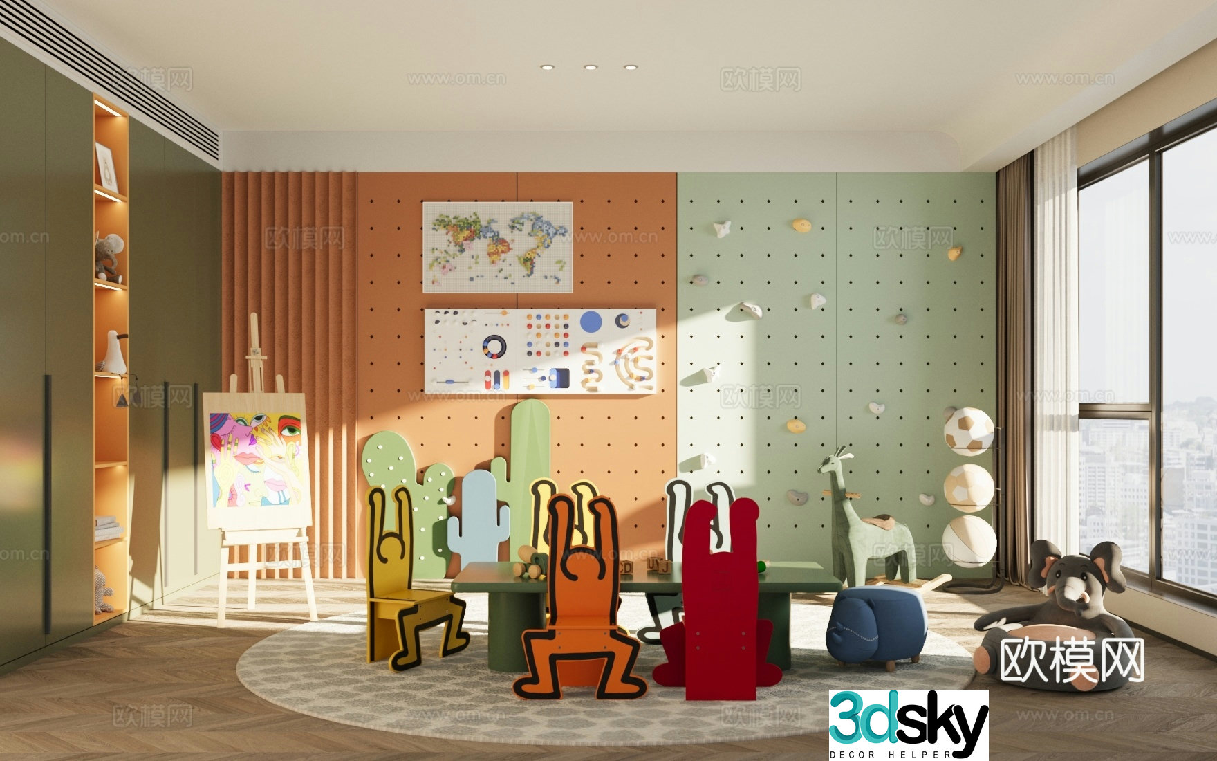 Modern children’s entertainment room Plush toys Children’s entertainment equipment Children’s toy room Children’s room 3d model