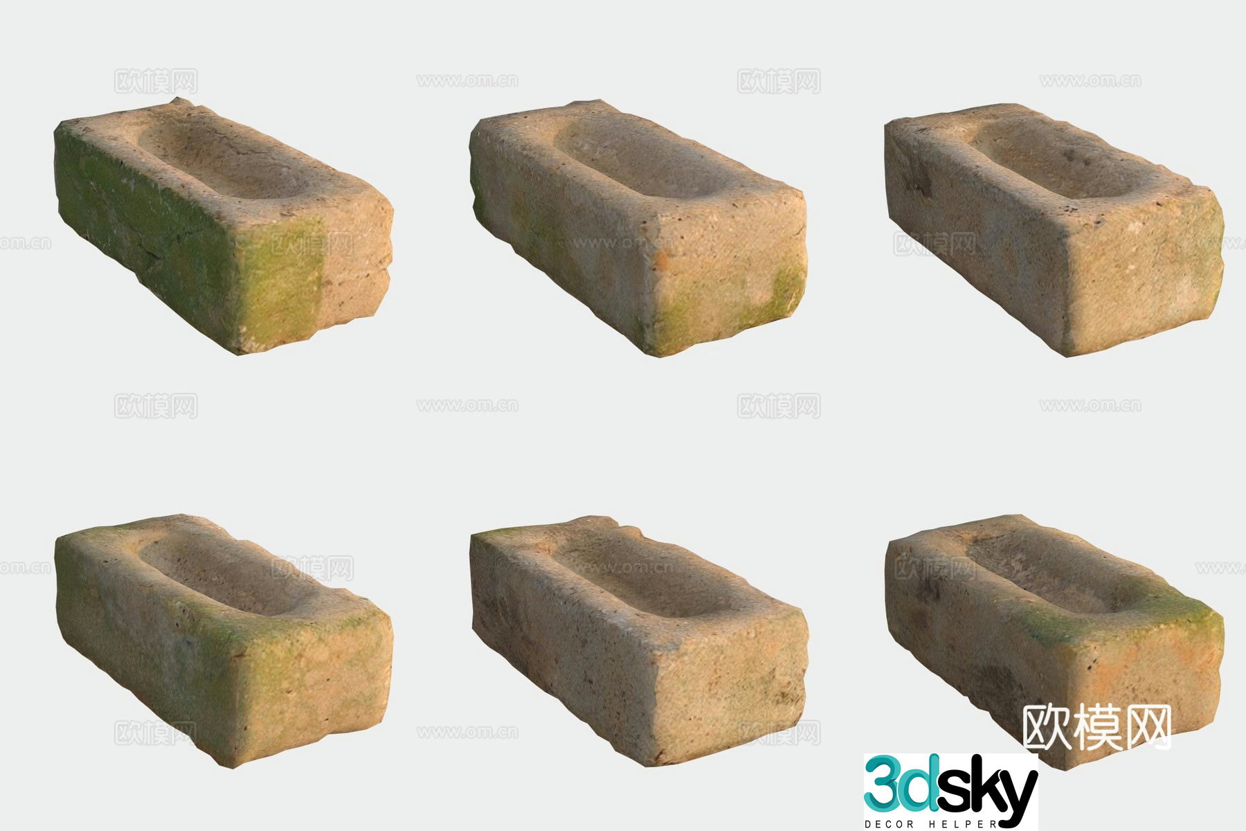 Brick stone building materials 3d model
