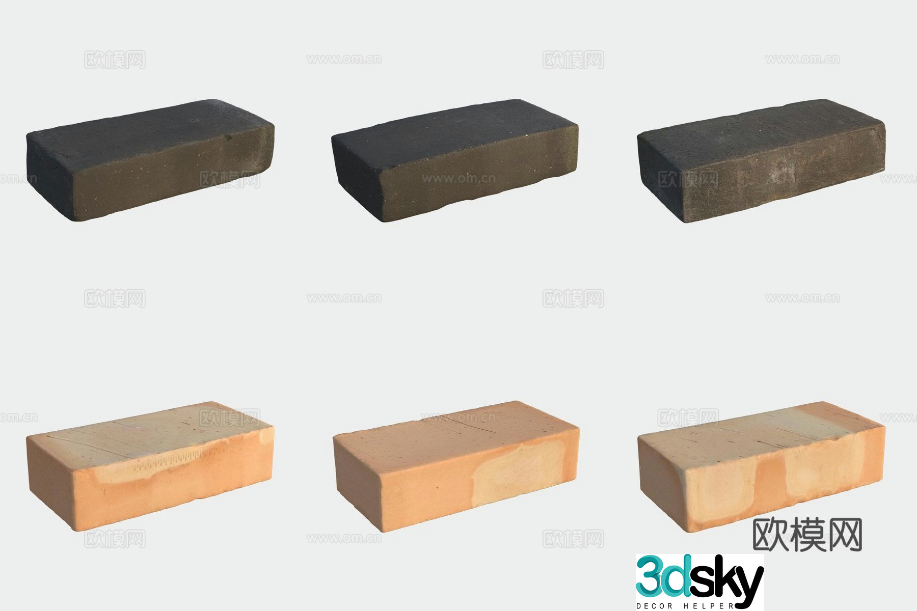 Brick stone building materials 3d model