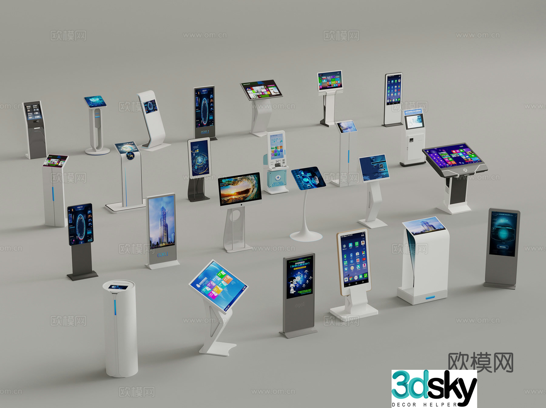 Self-service machine, modern ticket machine, inquiry machine 3D model