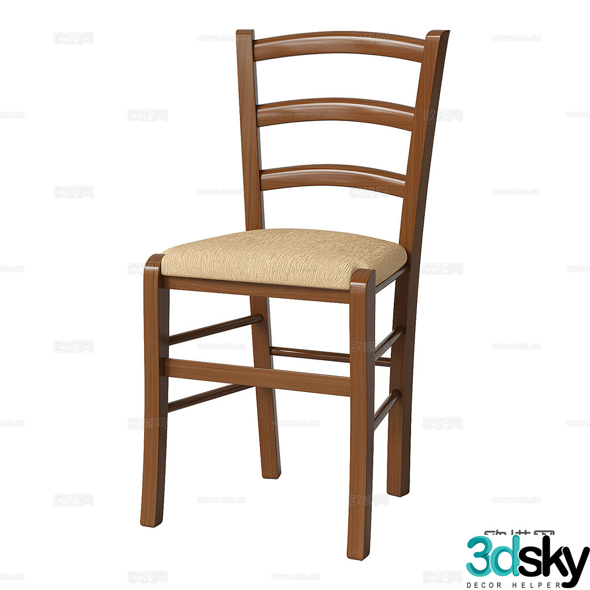 Nordic simple single chair chair simple chair casual chair dining chair stool 3d model