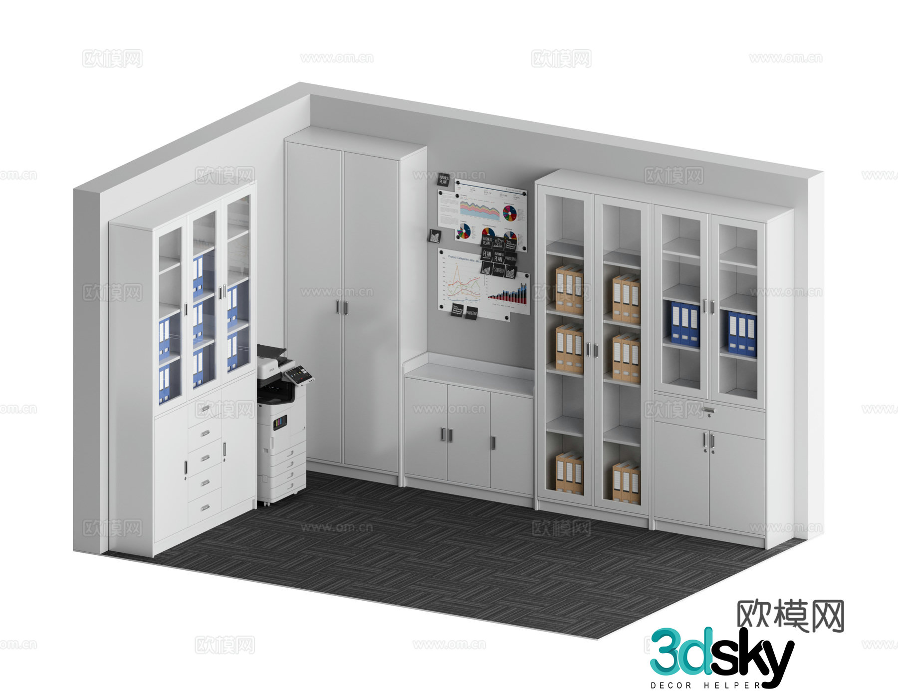 Office filing cabinet 3d model