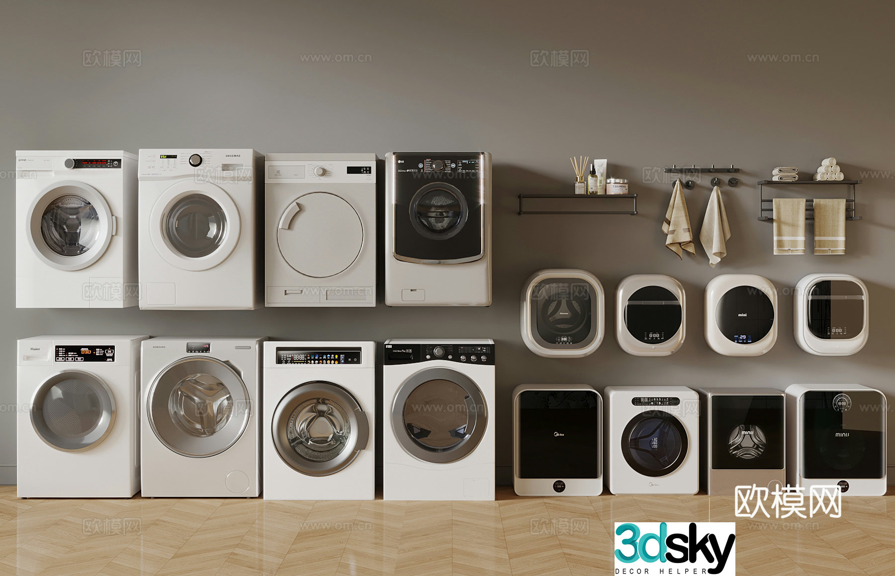 Washing machine modern appliance washing machine 3d model