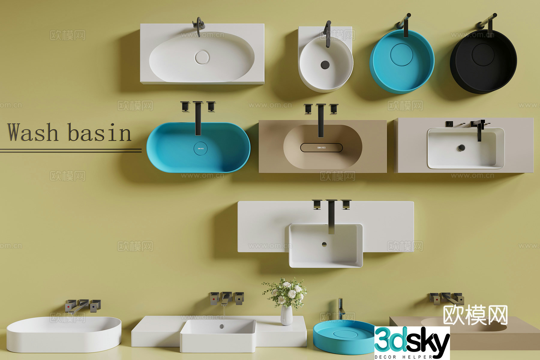 Modern washbasin 3d model