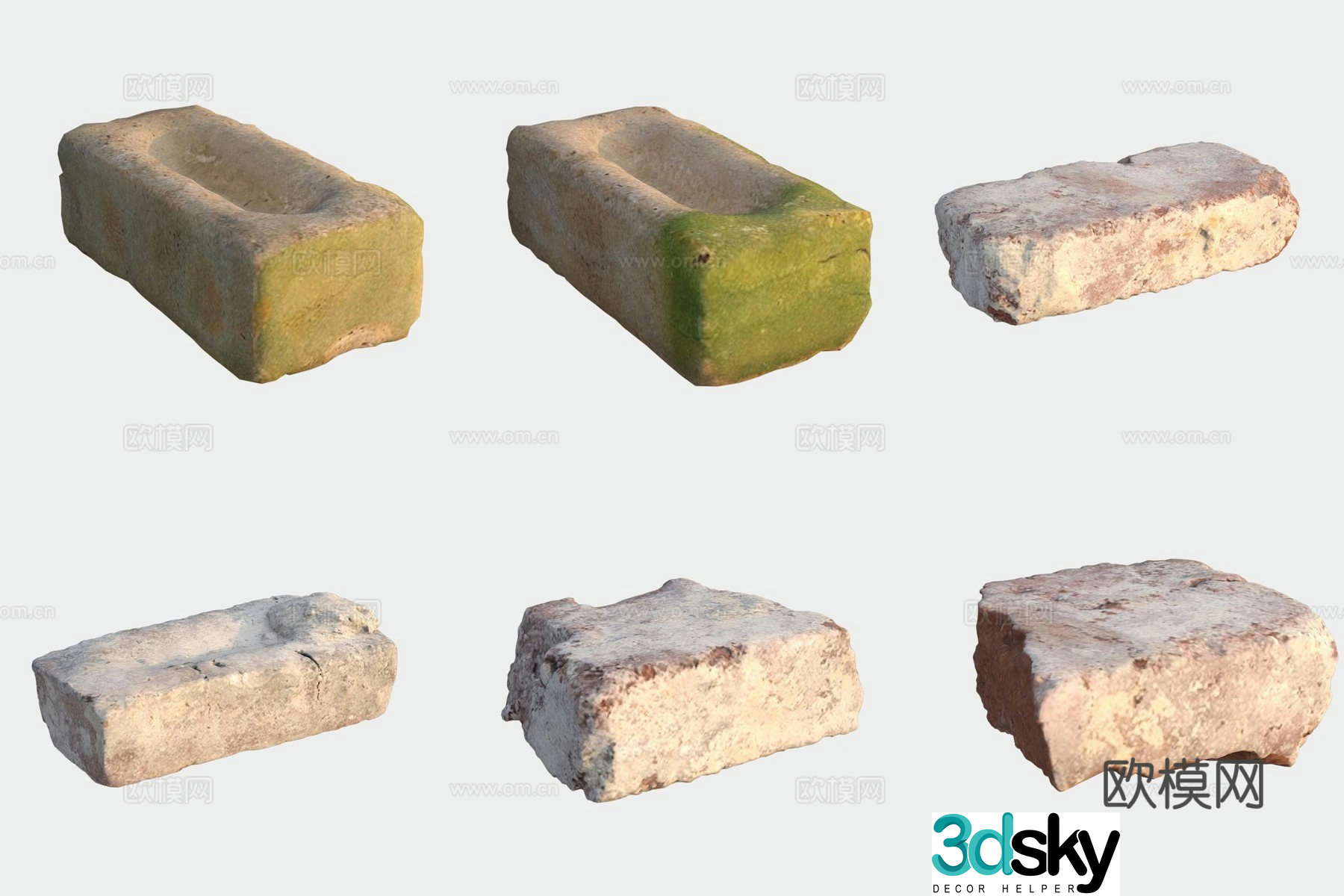 Brick stone building materials 3d model