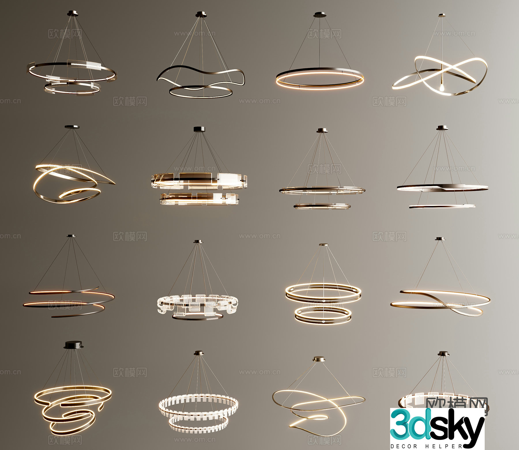 Modern chandelier 3d model