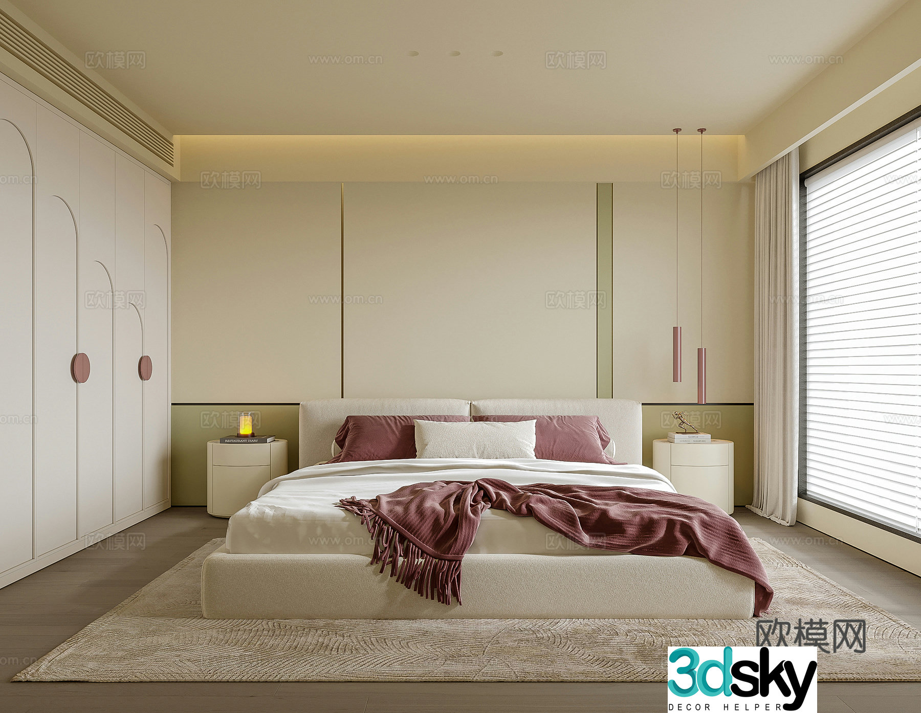 Modern girl room children’s room children’s bed 3d model