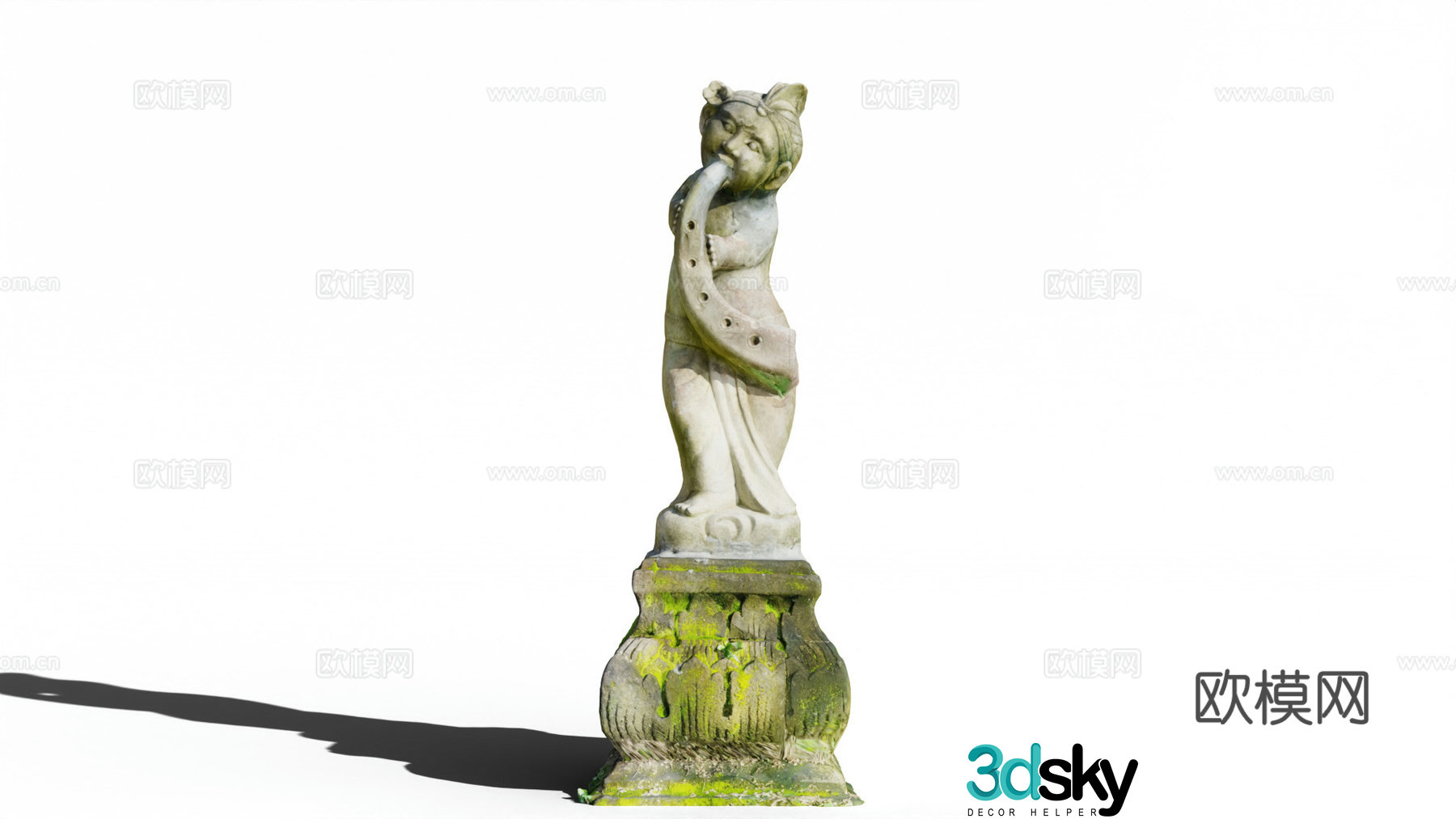 Flute Playing Landscape Sculpture Outdoor Sculpture Western Sculpture 3D Model
