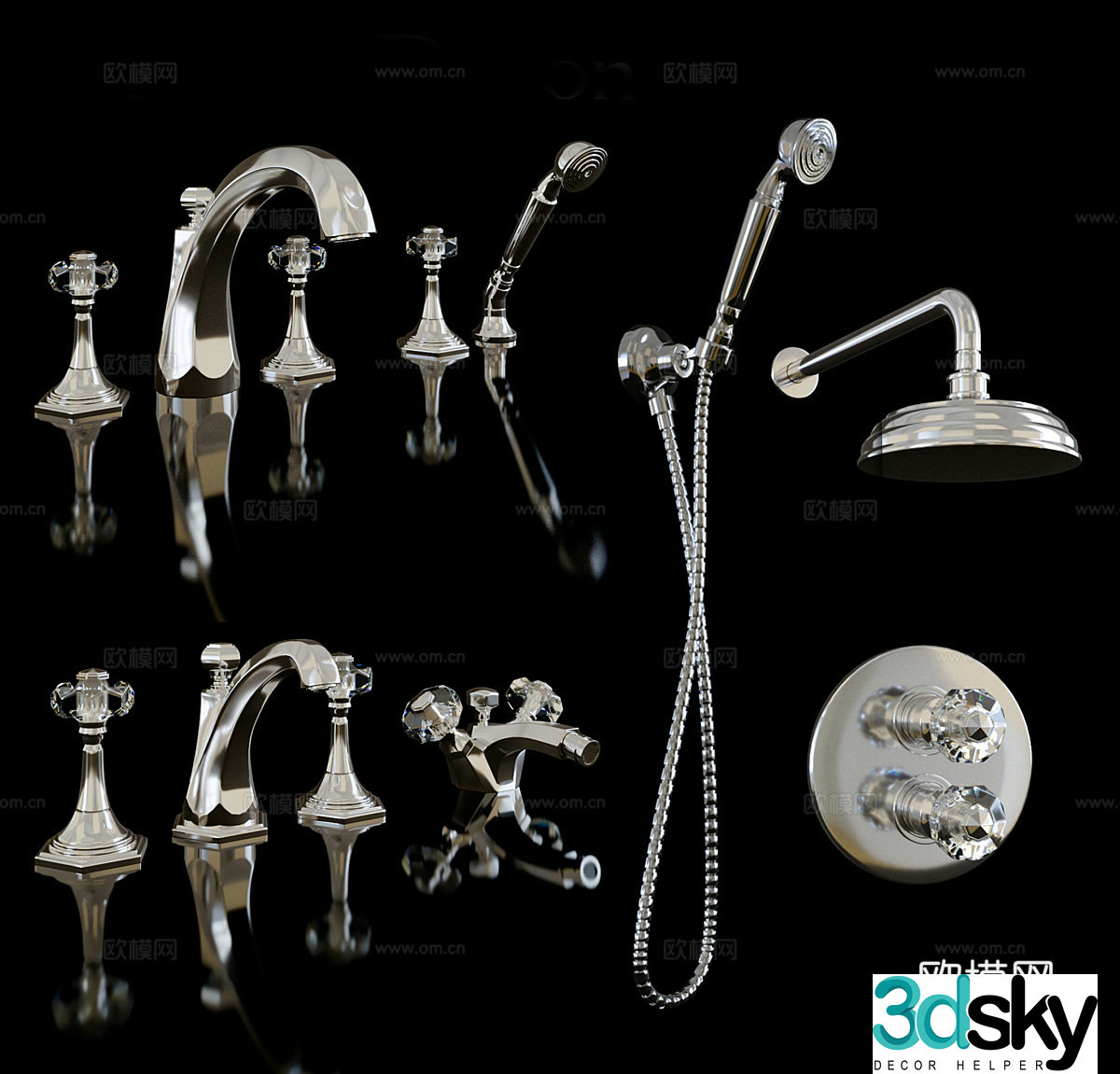 Shower faucet 3d model
