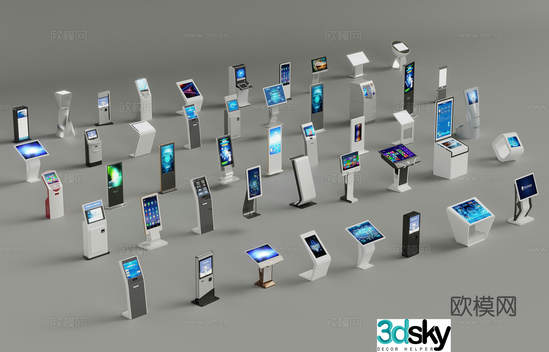 Self-service machine, modern ticket machine, inquiry machine 3D model