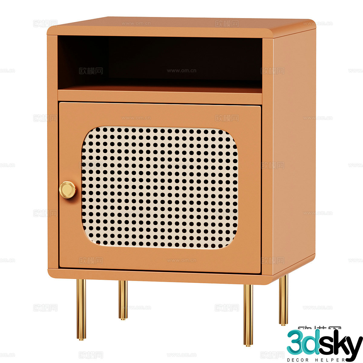 Modern light luxury children’s room bedside table 3D model