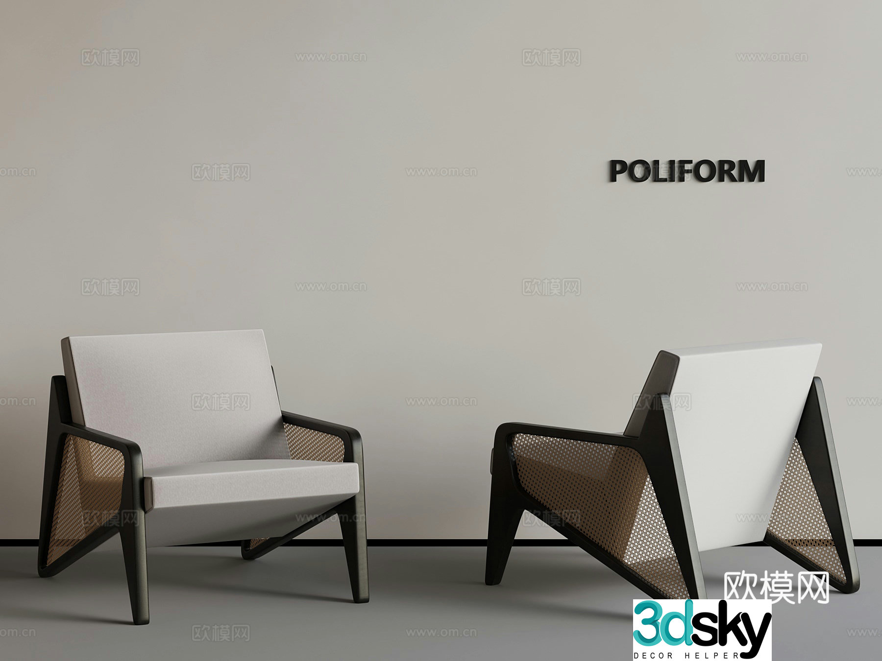 Leisure chair French medieval style leisure chair Single chair 3D model