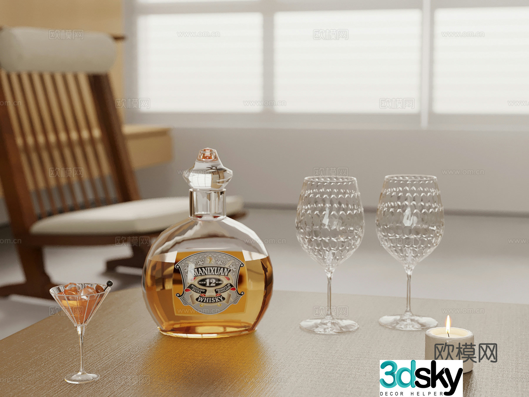 Wine Modern Wine Water Cup Glass Wine 3D Model